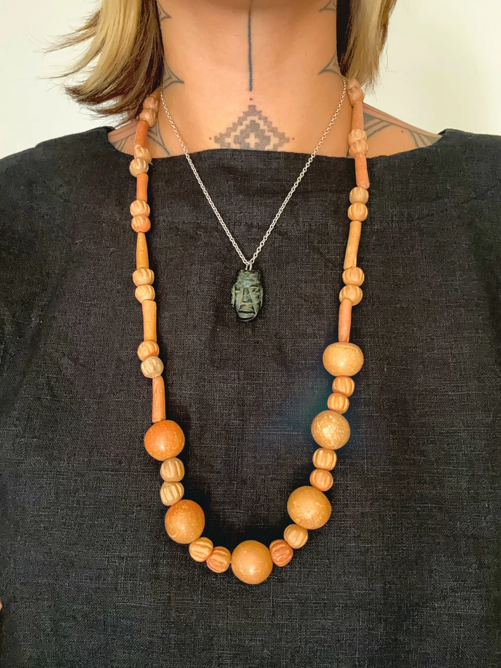 bororo ボロロ　Apatite Necklace Barro Rojo Orb Necklace — ESPERANZA VINTAGE