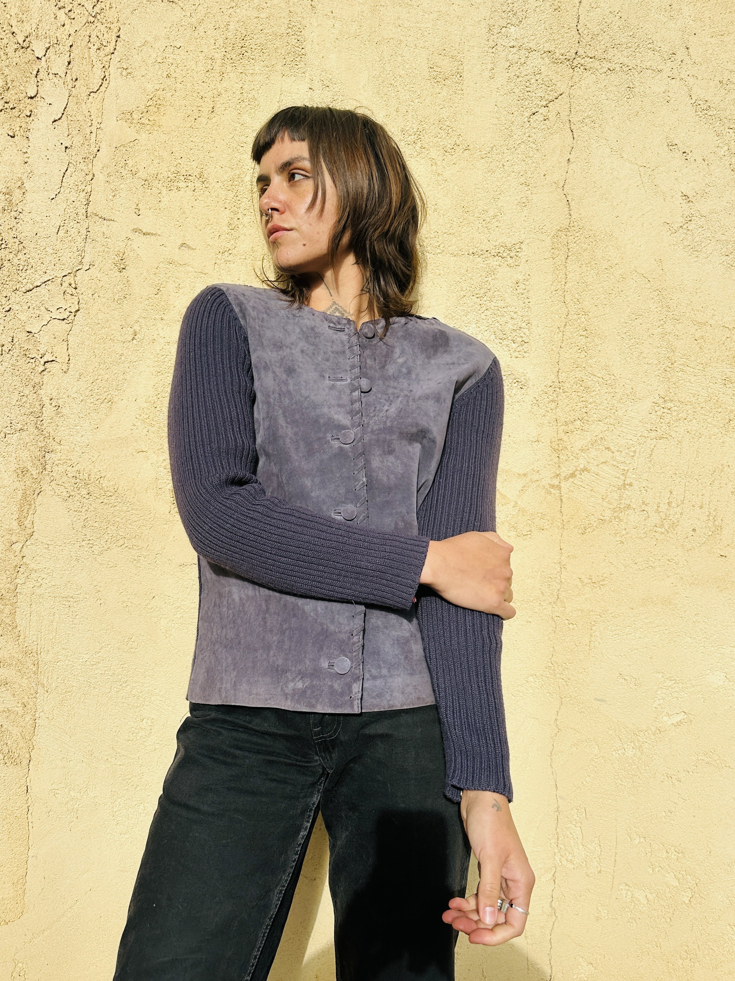 Vintage Suede Knit Sweater