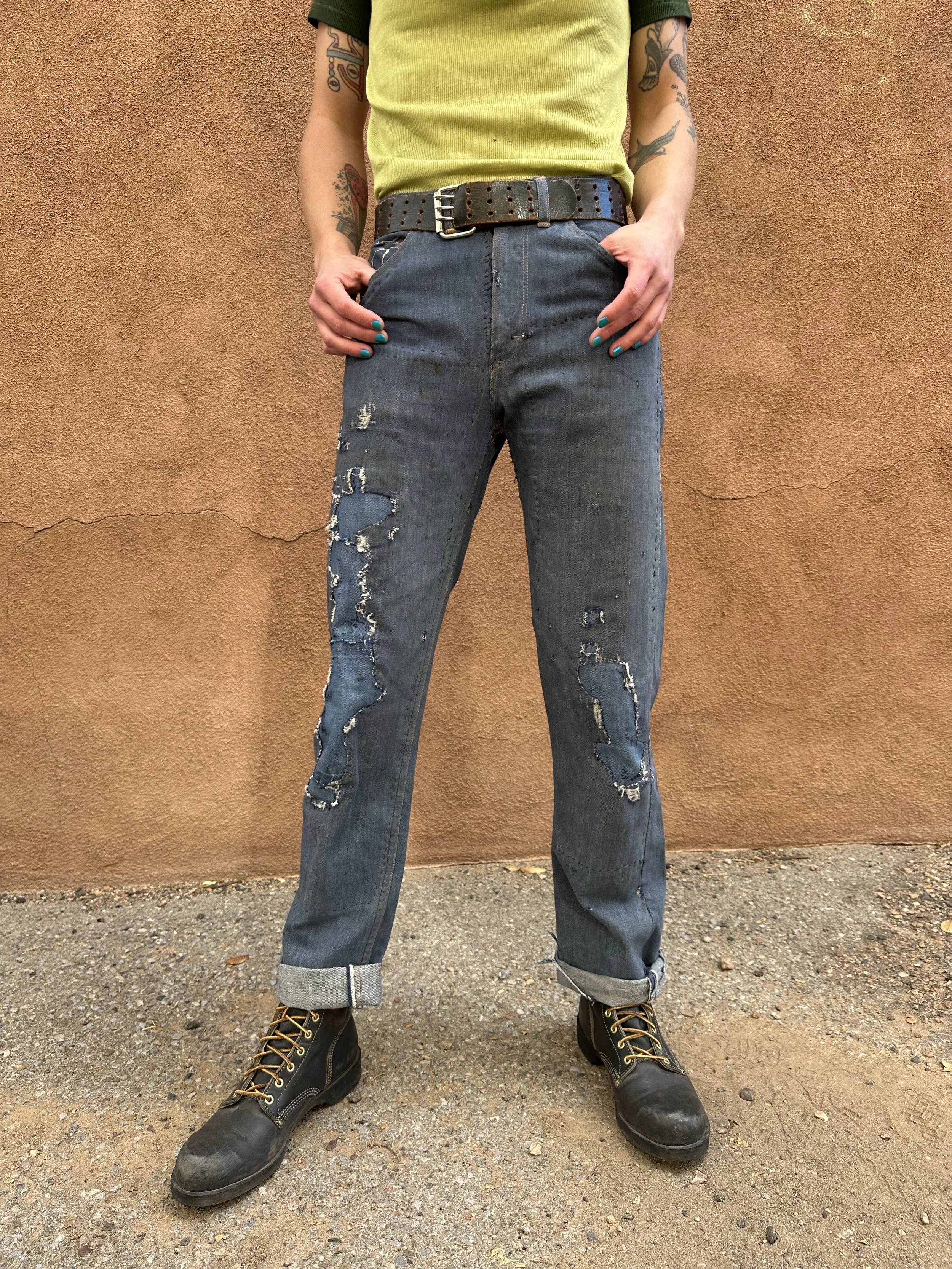 1950s "101" Patched + Repaired Jeans 27/28
