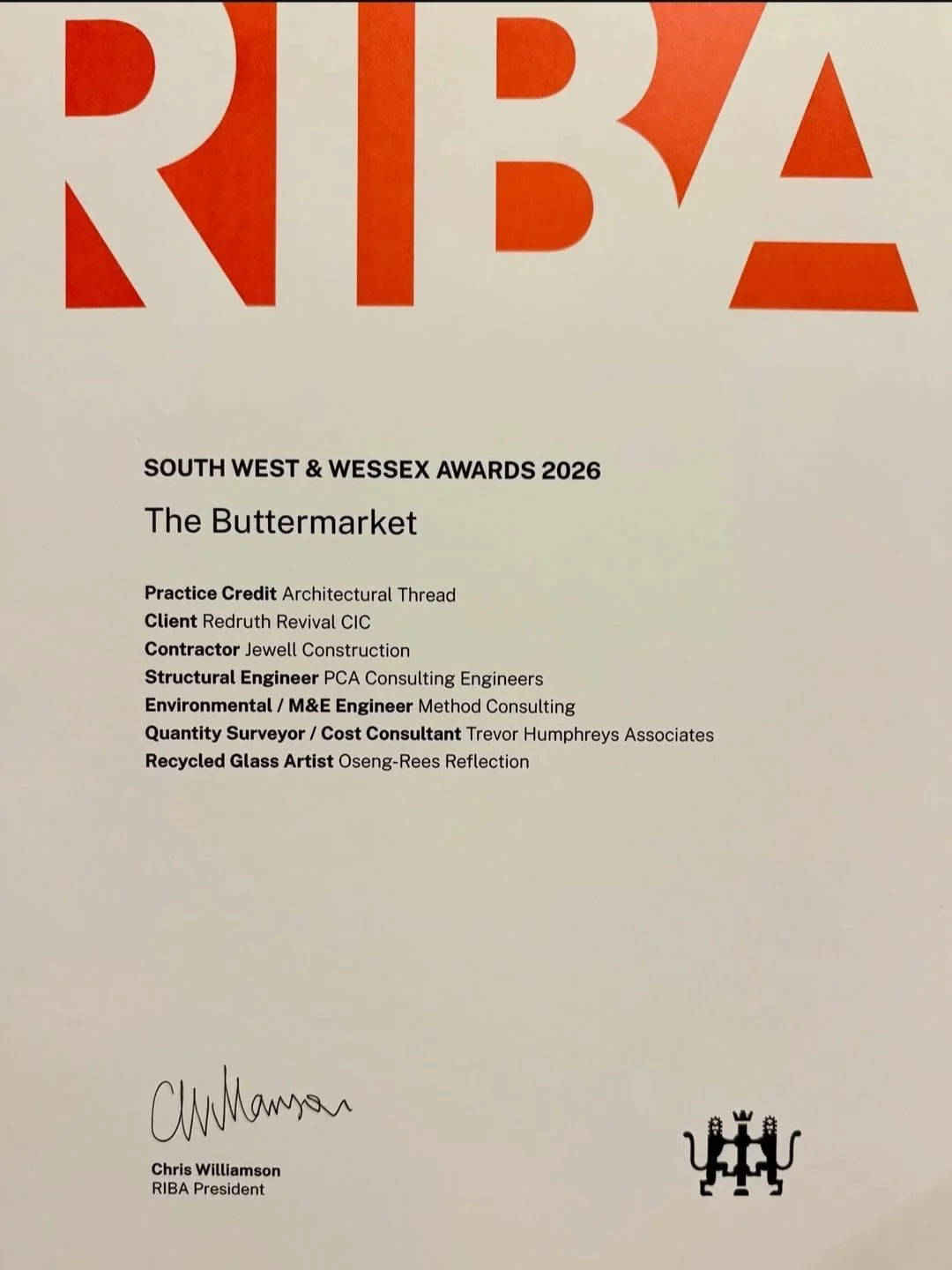 Architectural Thread Wins Prestigious RIBA Award 2026 — With Oseng‑Rees Reflection’s Material Innovation Recognised in the Awards Announcement