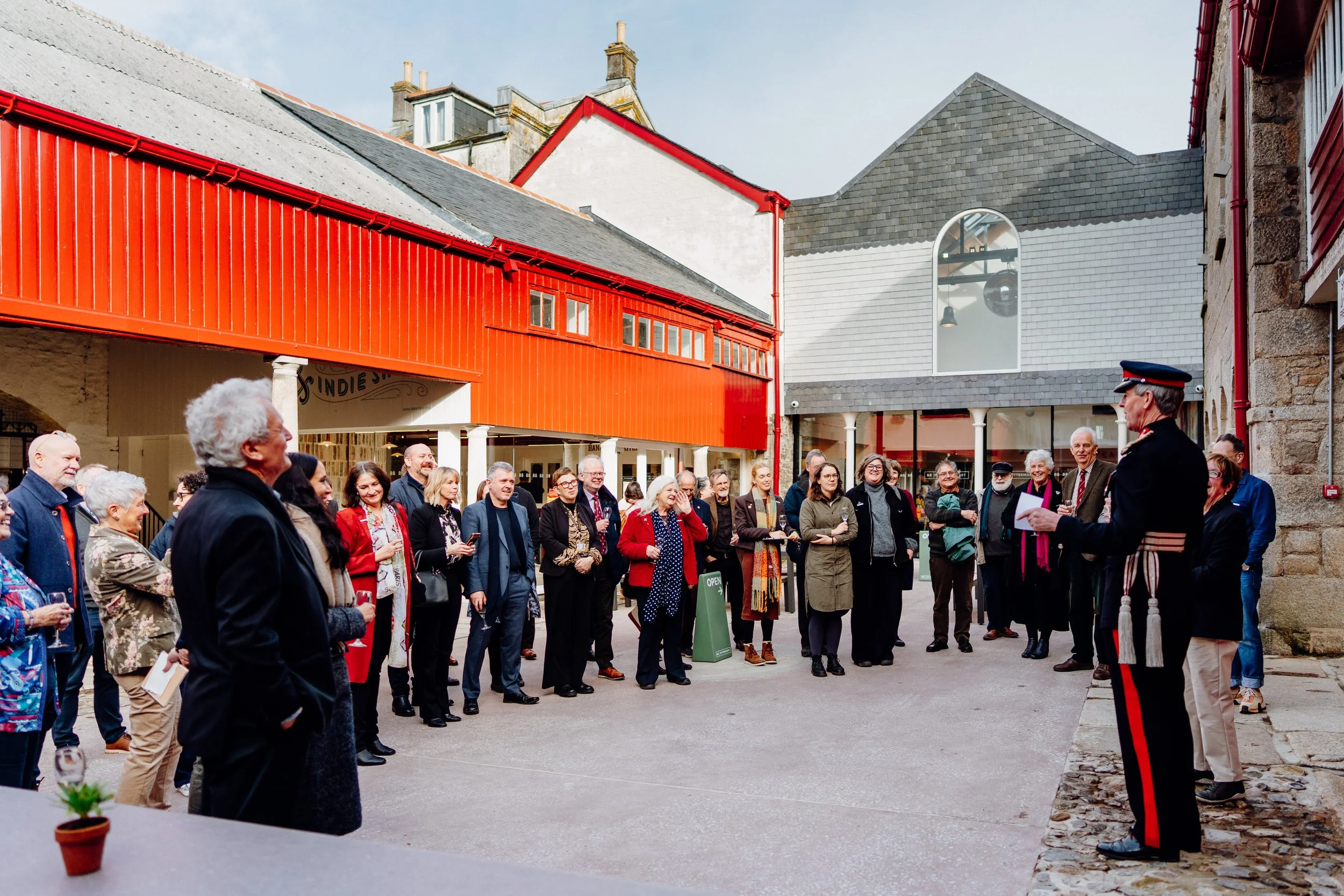 The opening day of the Buttermarket, set in a courtyard. Photo Huw Briscoe