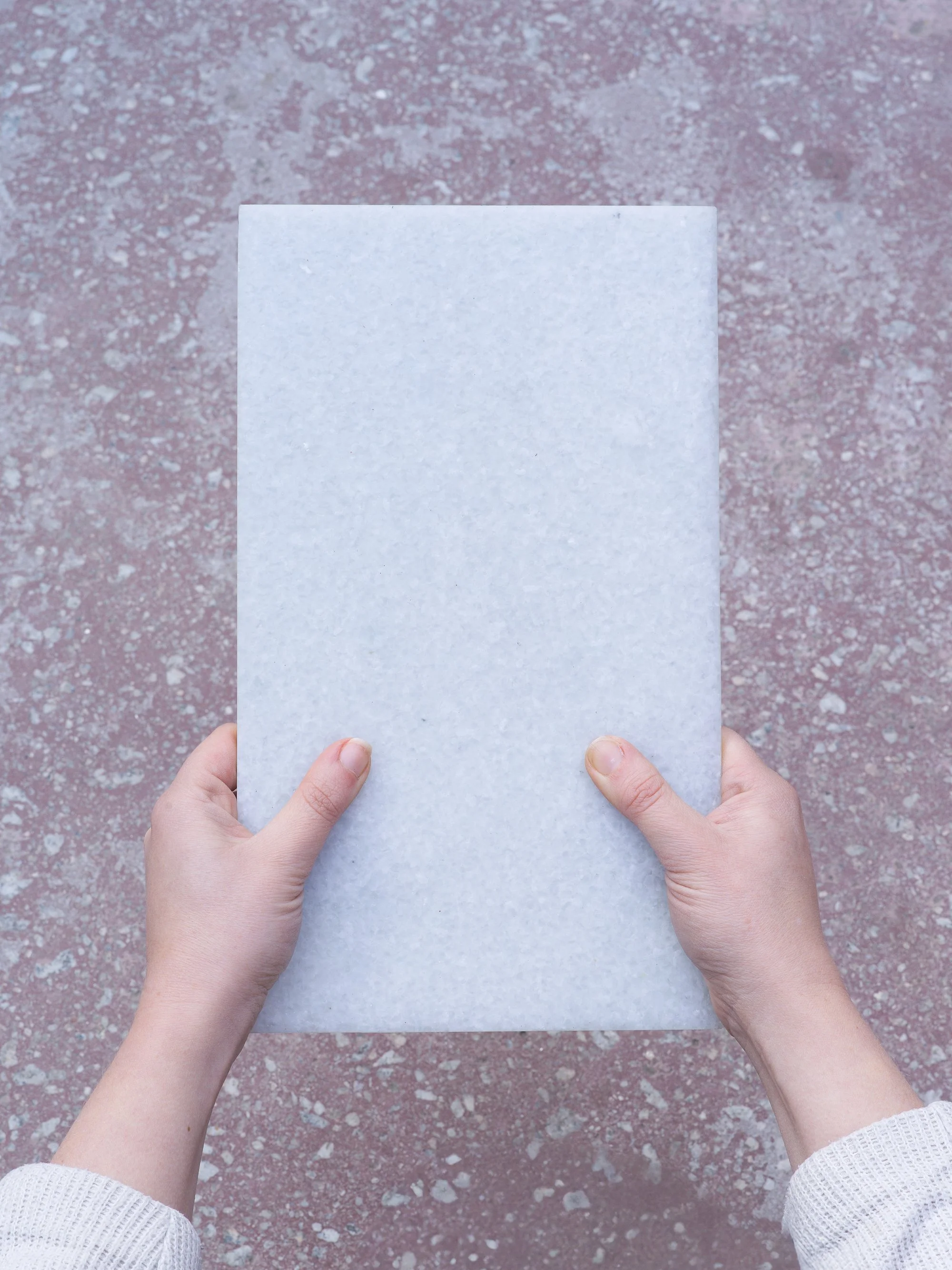 Detailed view of the recycled glass tile. Photo: Claire Fear