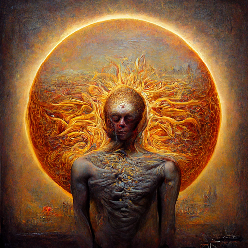 The sun with a human body
