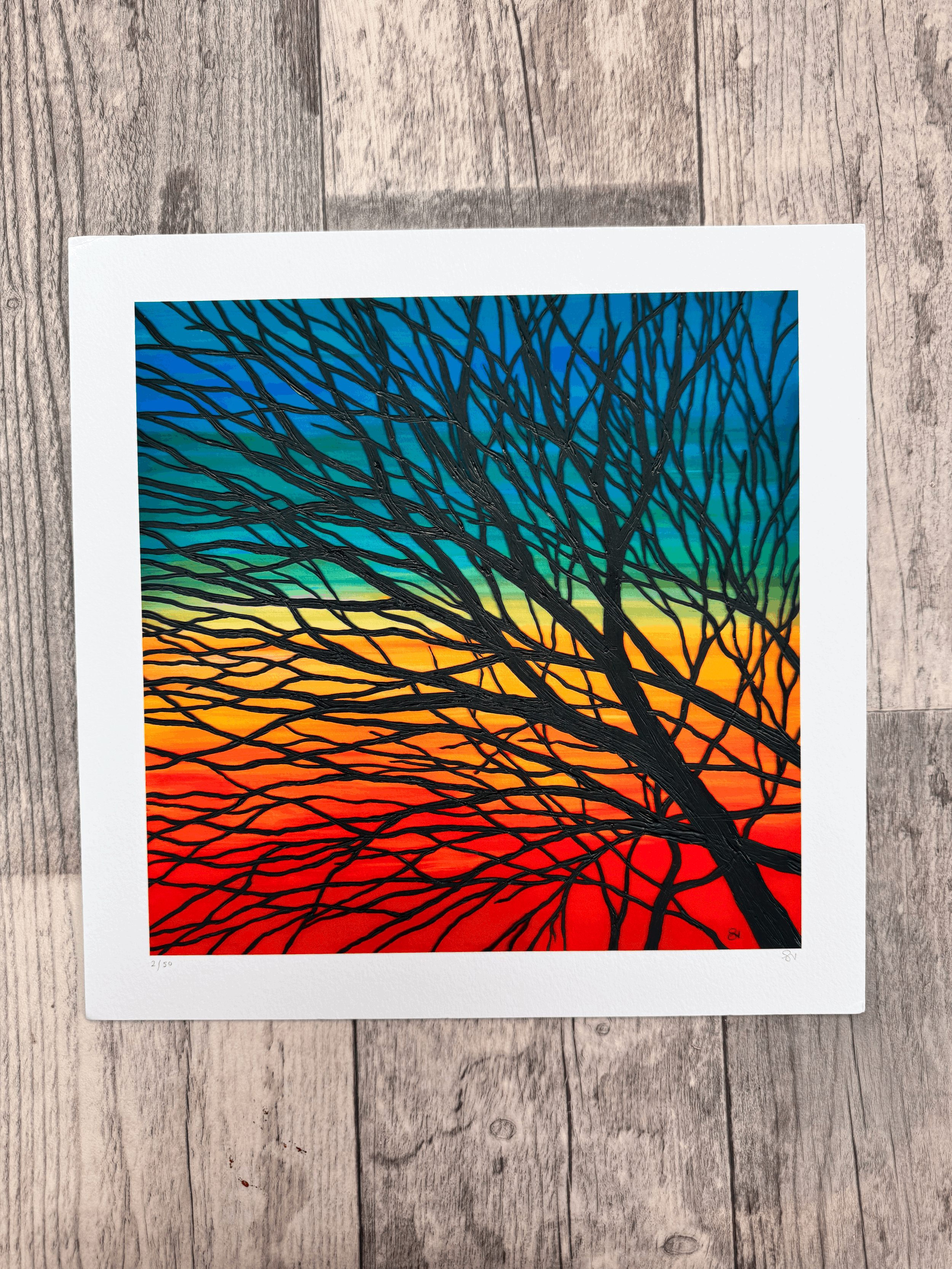 Sunset Tree -  Giclée Print 26 x 25.5cm