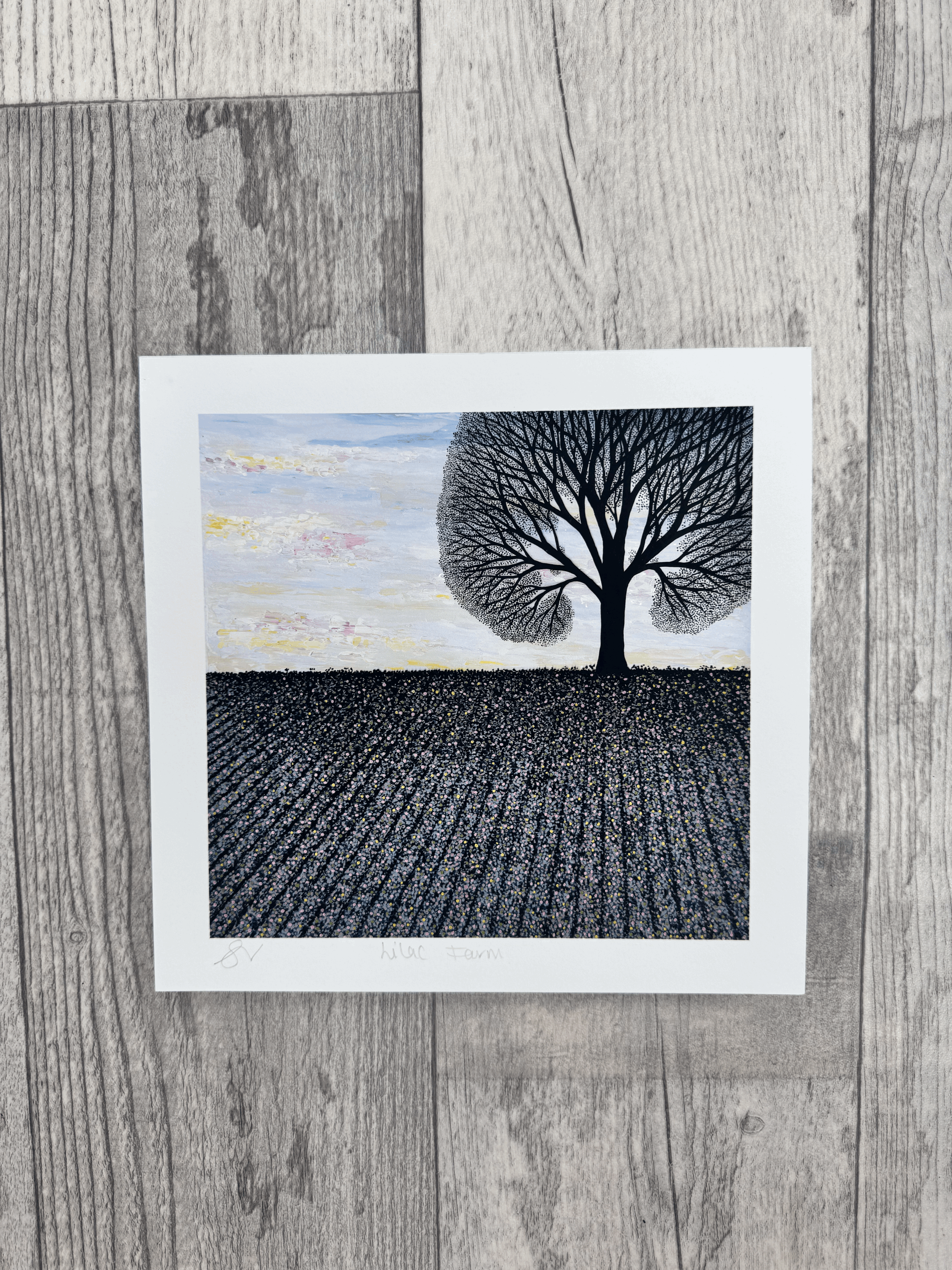 Lilac Farm - Giclée Print 18 x 17.5cm