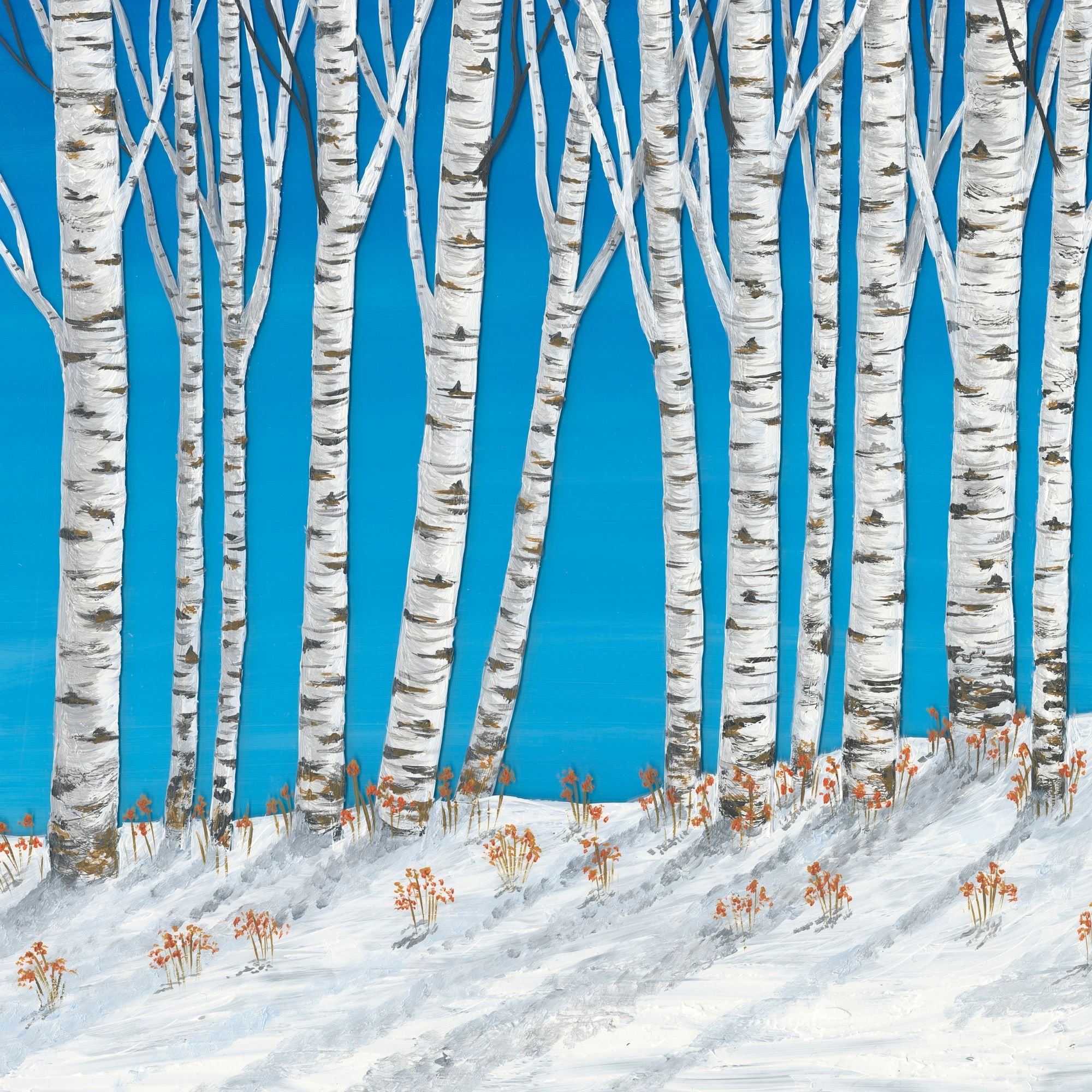 'Silver Birch Magic - Blue' Giclée Print