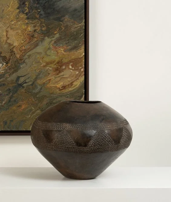African clay Kuba pot from the Congo H31 dia 40cm 