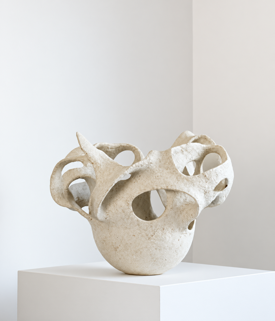 Ceramic 'Arabesque' hand sculpted vessel -H37 x Dia 55cm