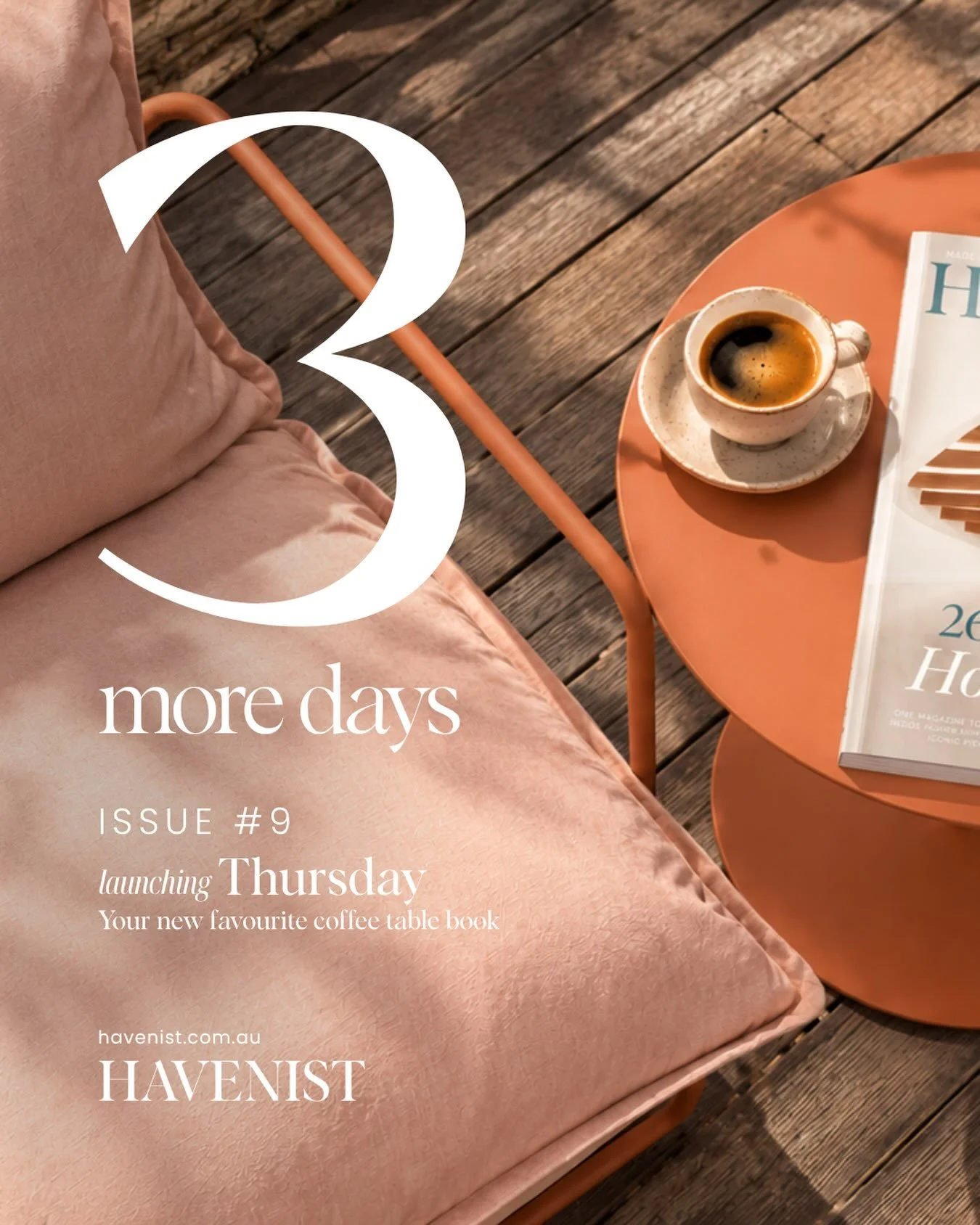 Just THREE MORE DAYS until Issue #9 of Havenist lands!

Our first annual edition celebrates the people, places and ideas shaping Western Australia&rsquo;s most incredible homes 🙌

Subscribe now at www.havenist.com.au and read us online and buy our l