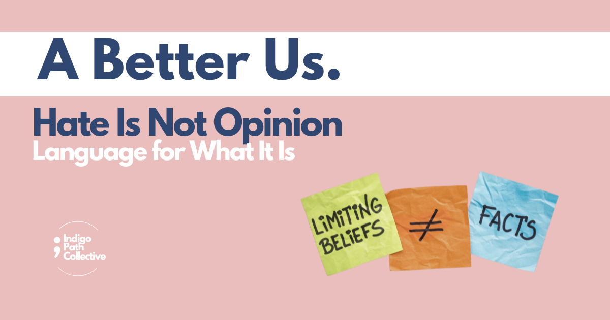 Hate Is Not Opinion: Language for What It Is