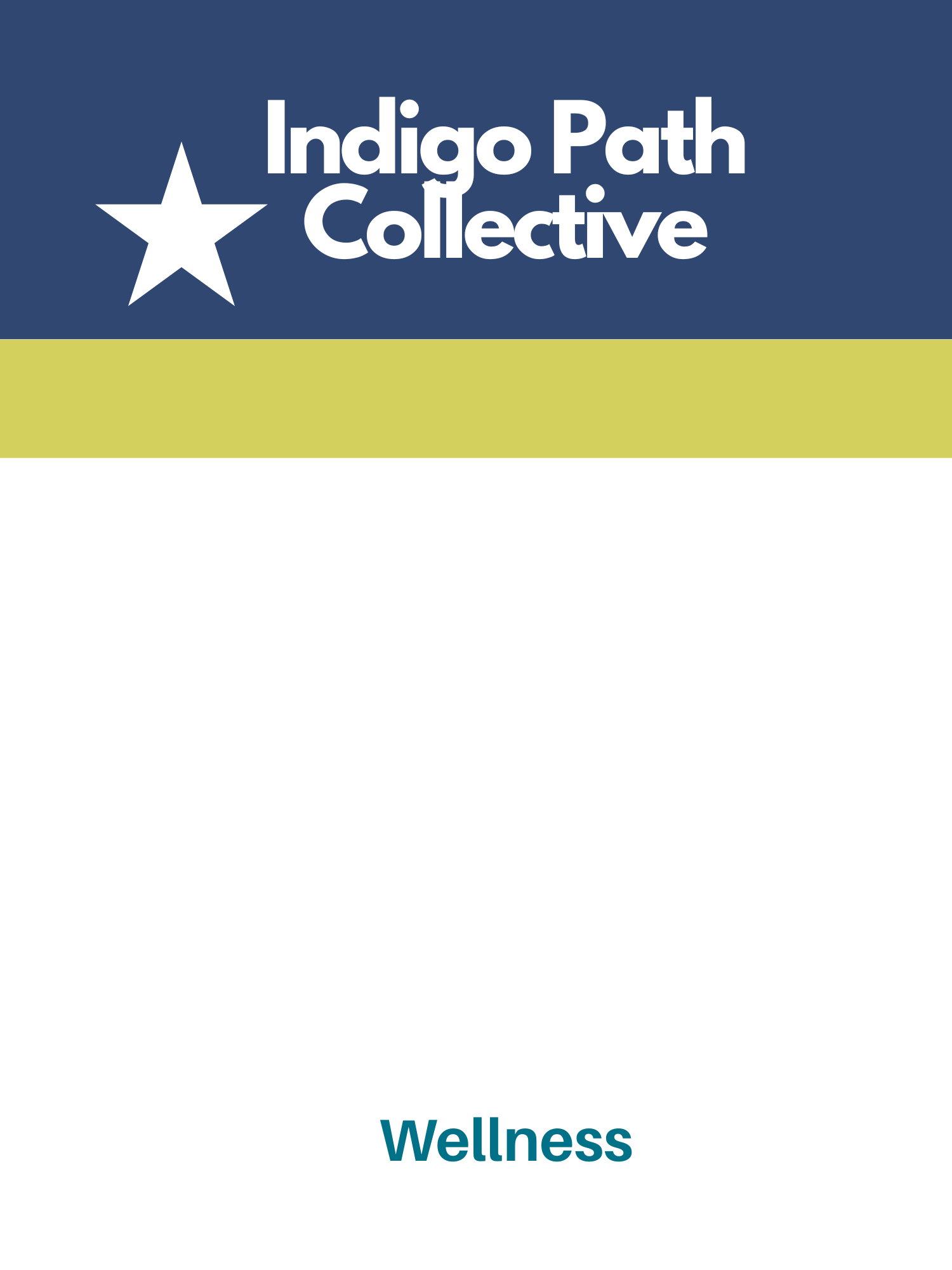 Logo for Indigo Path Collective with a star symbol and the words 'Indigo Path Collective' and 'Wellness'.