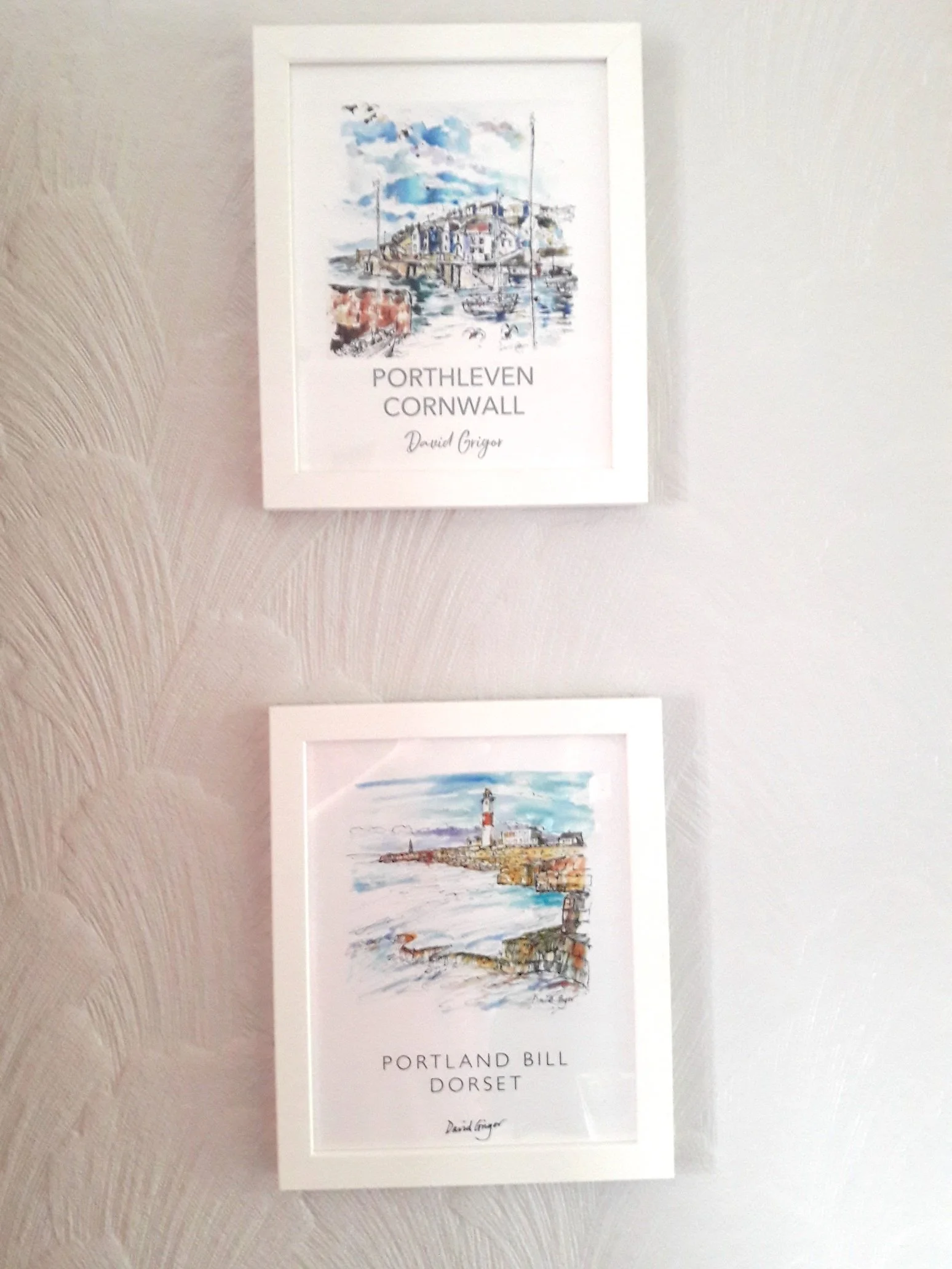 Framed Porthleven, Cornwall and Portland Bill, Dorset