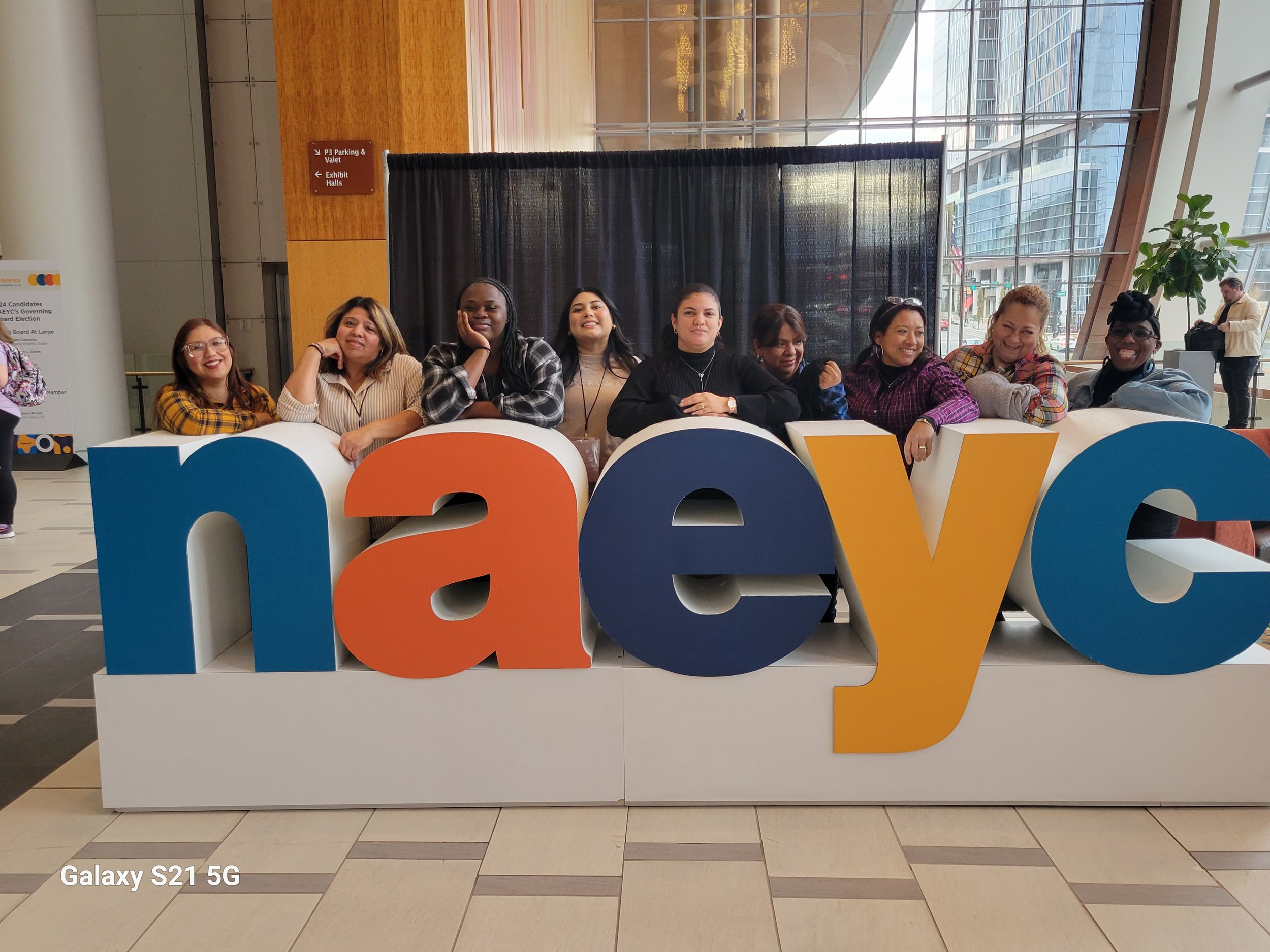  Purpose of Life Academy&nbsp;staffers pose for a photo at the National Association For the Education of Young Children conference in Nashville, Tennessee, in 2023. The early child care provider used funding from United Way's Empower to Educate micro