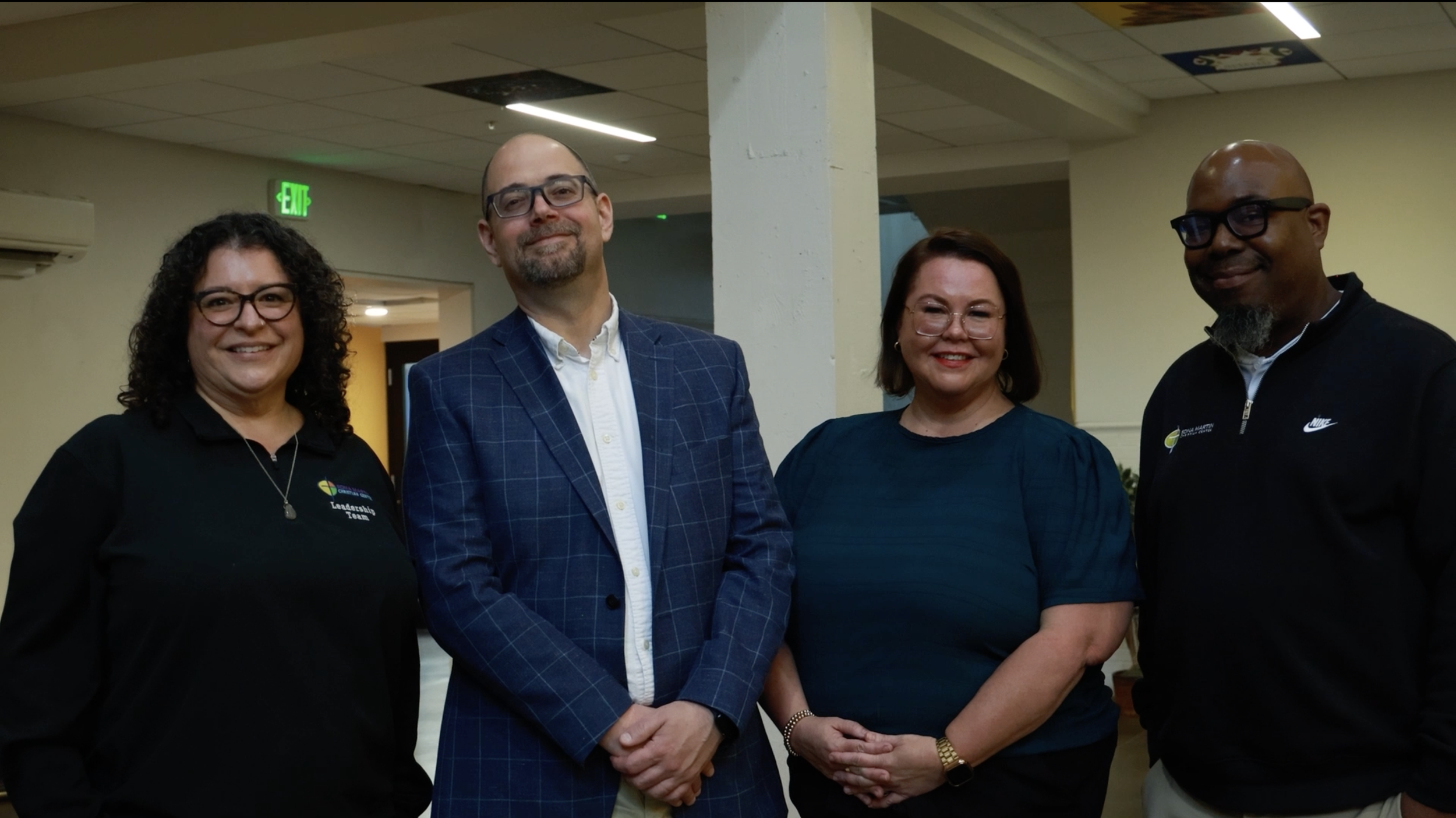  Edna Martin Christian Center and United Way of Central Indiana have worked together for more than 20 years. Pictured from left: Maggie Goeglein, Edna Martin’s chief operating officer; Michael McKillip, United Way’s impact senior director of infrastr