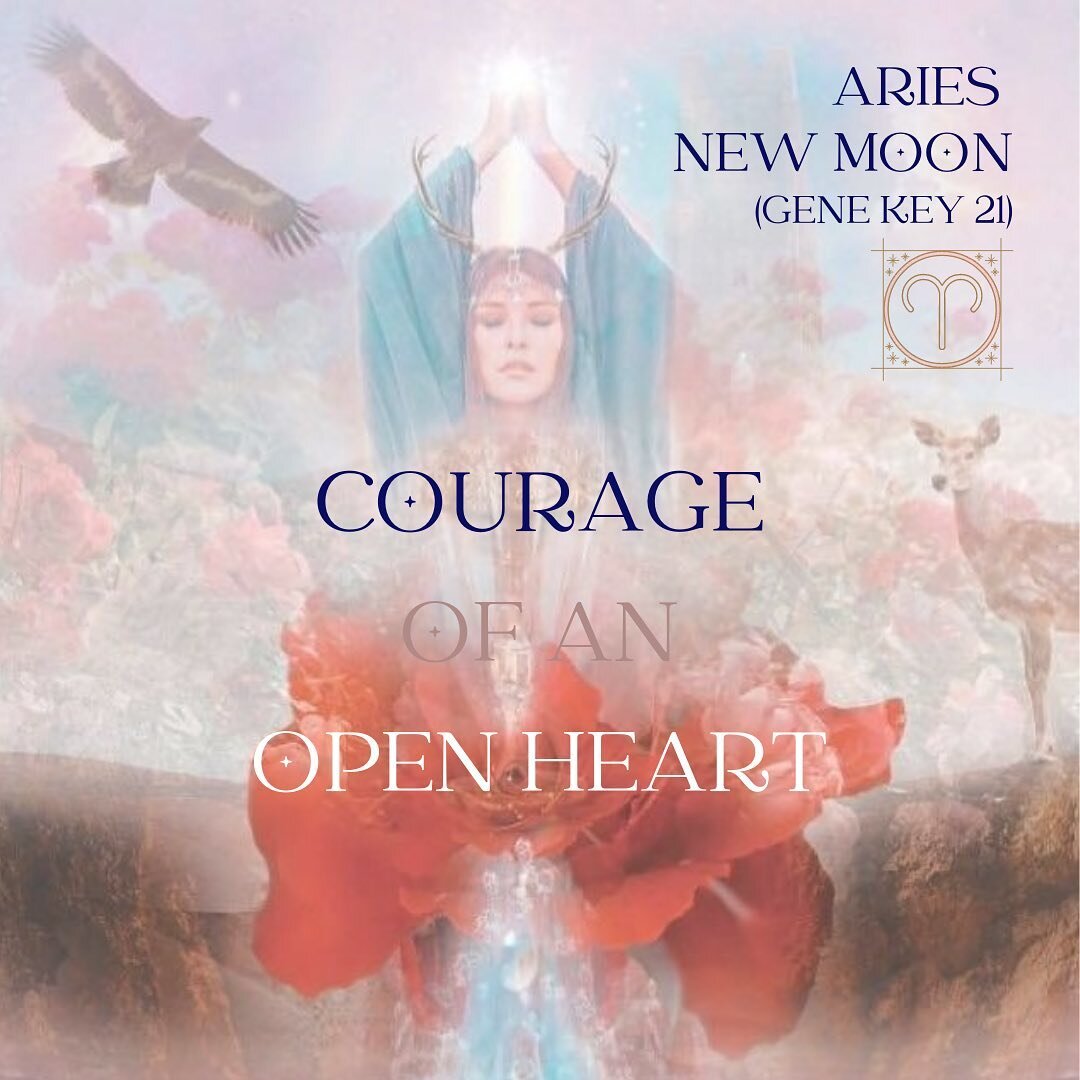 Happy Aries New Moon (3/31-4/1 depending on where you are)! The first new moon in the astrological year. It carries the &quot;Hunter/Huntress&quot; energy of Gate/Gene Key 21. 
Aries is the warrior, the trailblazer, one who's prone to acting first an