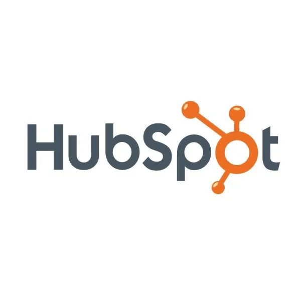 HubSpot logo with the company name and an orange connected dots symbol forming a stylized 'o'