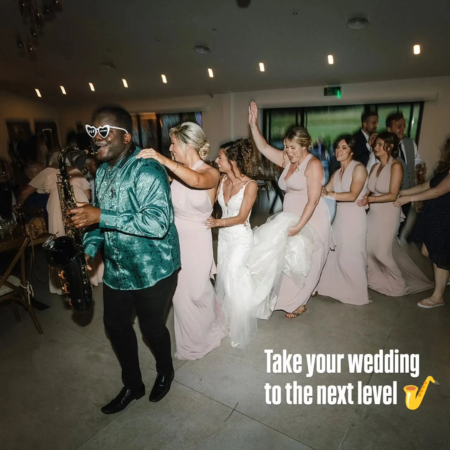 We love this picture taken from Vicky and Sonny's wedding at the beautiful @chapelhouseestate - @jsaxylive was on 🔥 

If you're looking to take your wedding to the next level, DM us today ⭐

#weddings #sax #musicians #weddingdj #kent