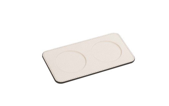 Double Glass Coaster with 2 Debossed Spaces