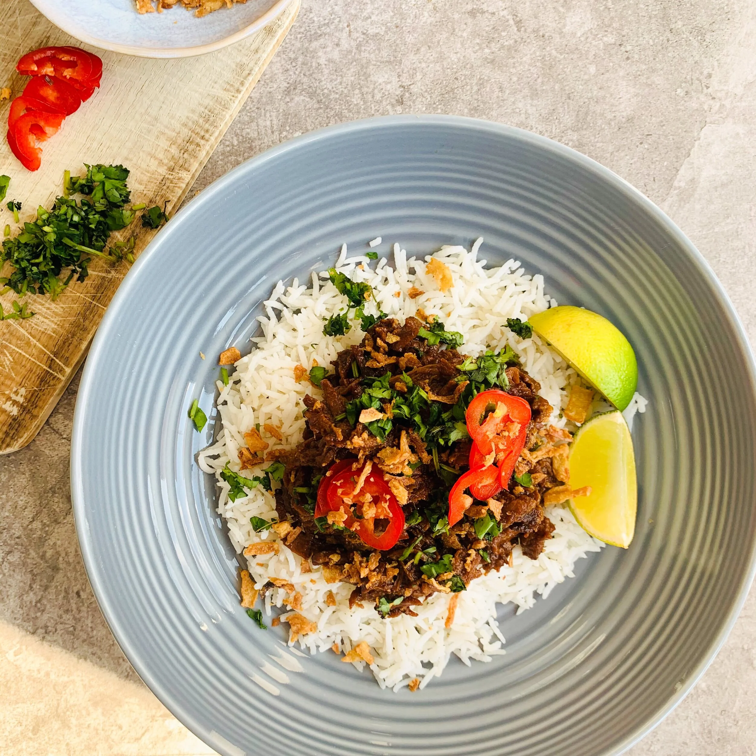 Sticky Beef Rice Bowl