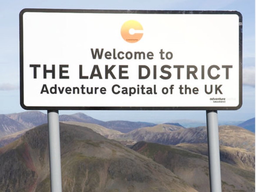 Welcome to the Lake District sign