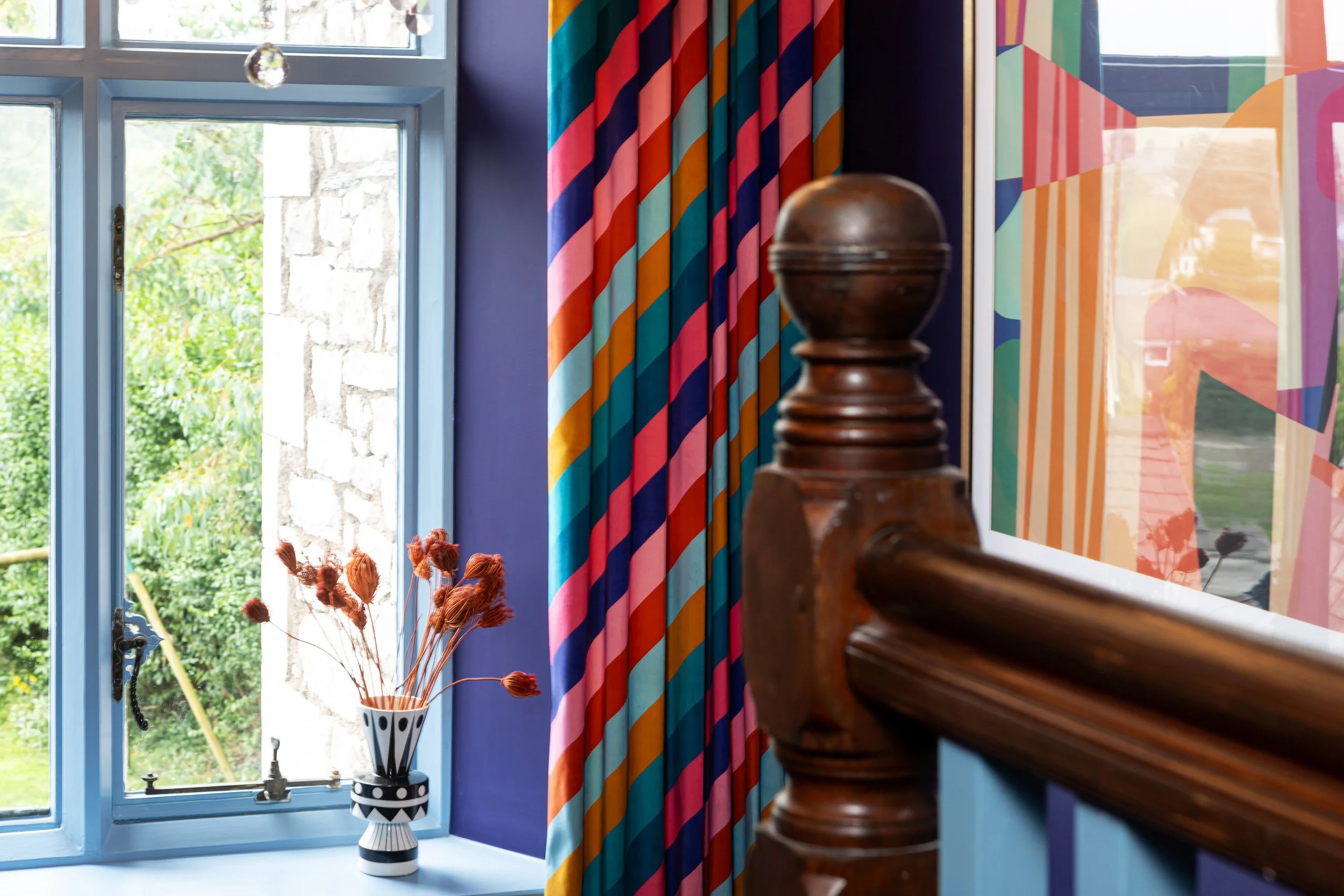 Bold hallway, dramatic home, colour expert kendal, joyful homes, interior design cumbria