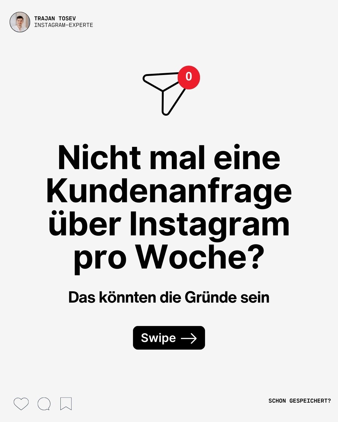 H&auml;ufig beschweren sich Experten, Coaches &amp; Co., dass sie &uuml;ber Instagram keine Kunden gewinnen. 

Doch wenn ich genauer hinschaue, sind die Gr&uuml;nde daf&uuml;r meistens ganz offensichtlich (s. Slides &uarr;)

Die gute Nachricht? 

L&a