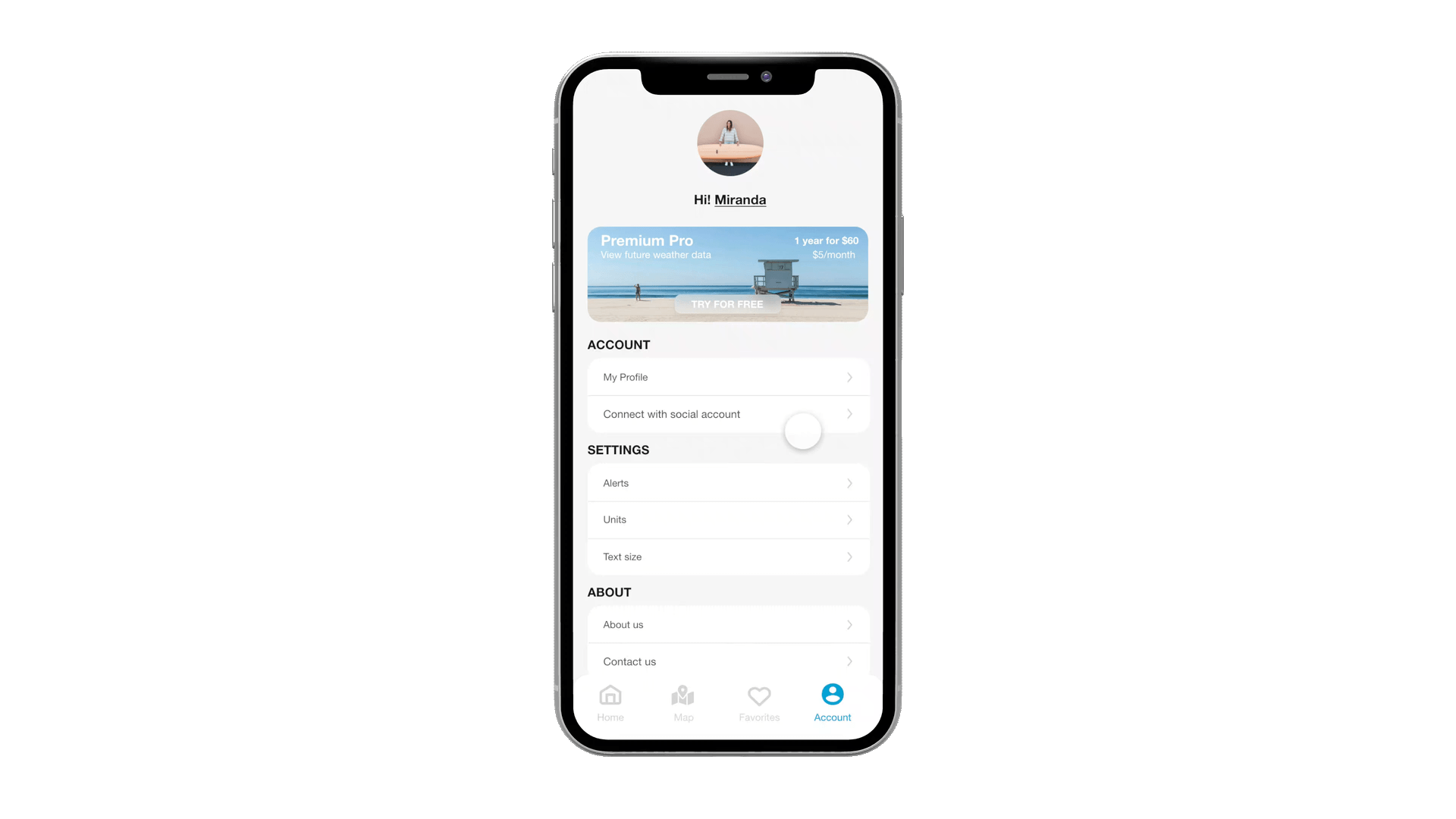 KEY FEATURE 4: Weather AlertsCustomizing weather features to receive timely notifications. Starting by choosing a location and set suitable criteria.