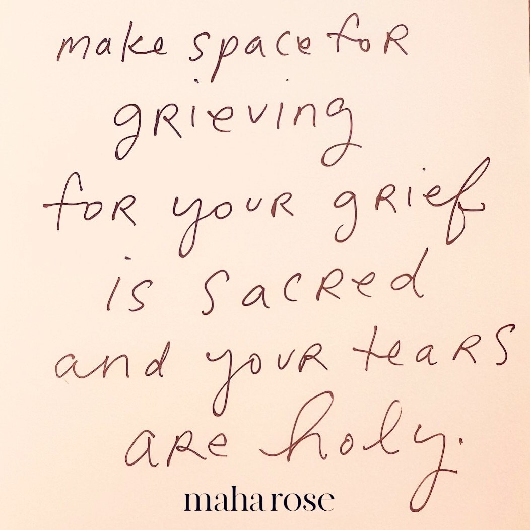 There is a time for everything. 
🙏🏽
Take the time that you need. 
🙏🏽
Make space for grieving. This too is sacred. 
🙏🏽
#sacredgrief #itsallholy
🙏🏽
Join our mailing list for more love, inspiration and event updates. Link in bio. 
🙏🏽
Words by 
