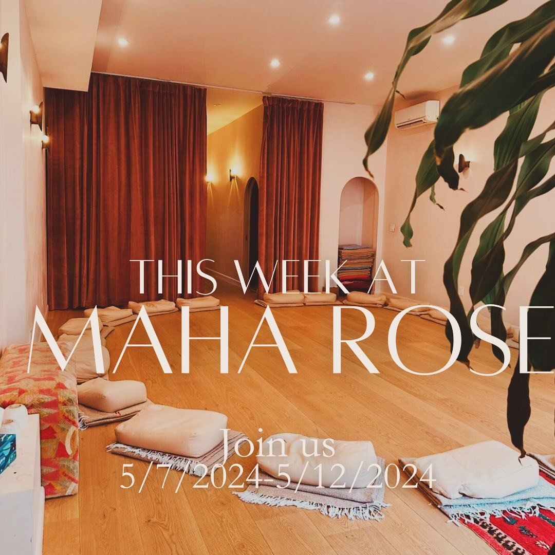 Join us this week at Maha Rose🦋🦋🦋🦋
🦋 
Movement Medicine every Tuesday &amp; Thursday With @marianalocasta
🦋
Taurus New Moon Yoga &amp; Astrology With @Anna.groundnspace 5/7
🦋
Journey Through The Subconscious With @helendenham_ 5/8
🌹
May Flowe