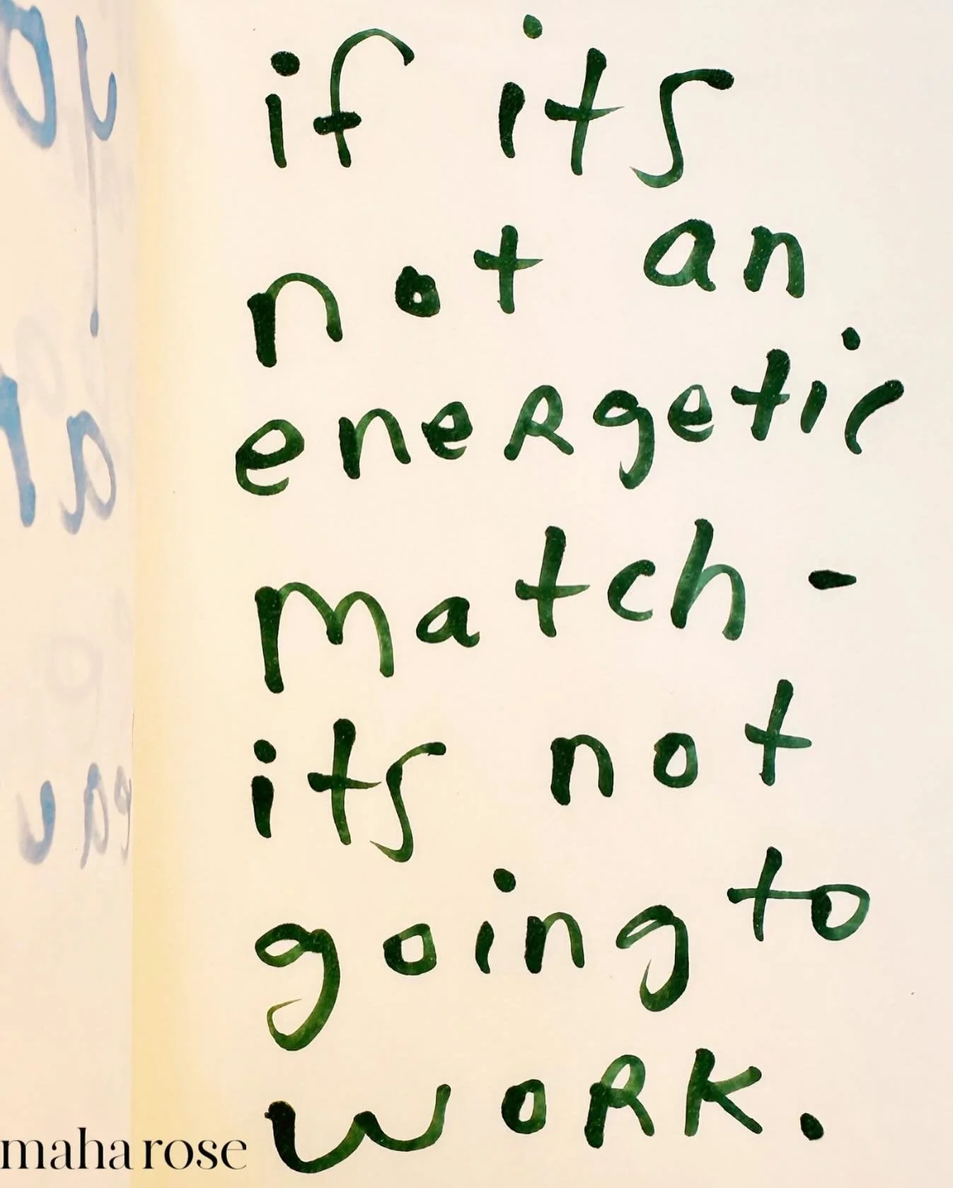 In relationships, in work, in life..

If it&rsquo;s not an energetic match, it&rsquo;s not going to work. 

sometimes we are in something that we can&rsquo;t shift right away. But becoming aware that the thing is not working will help us get ready to