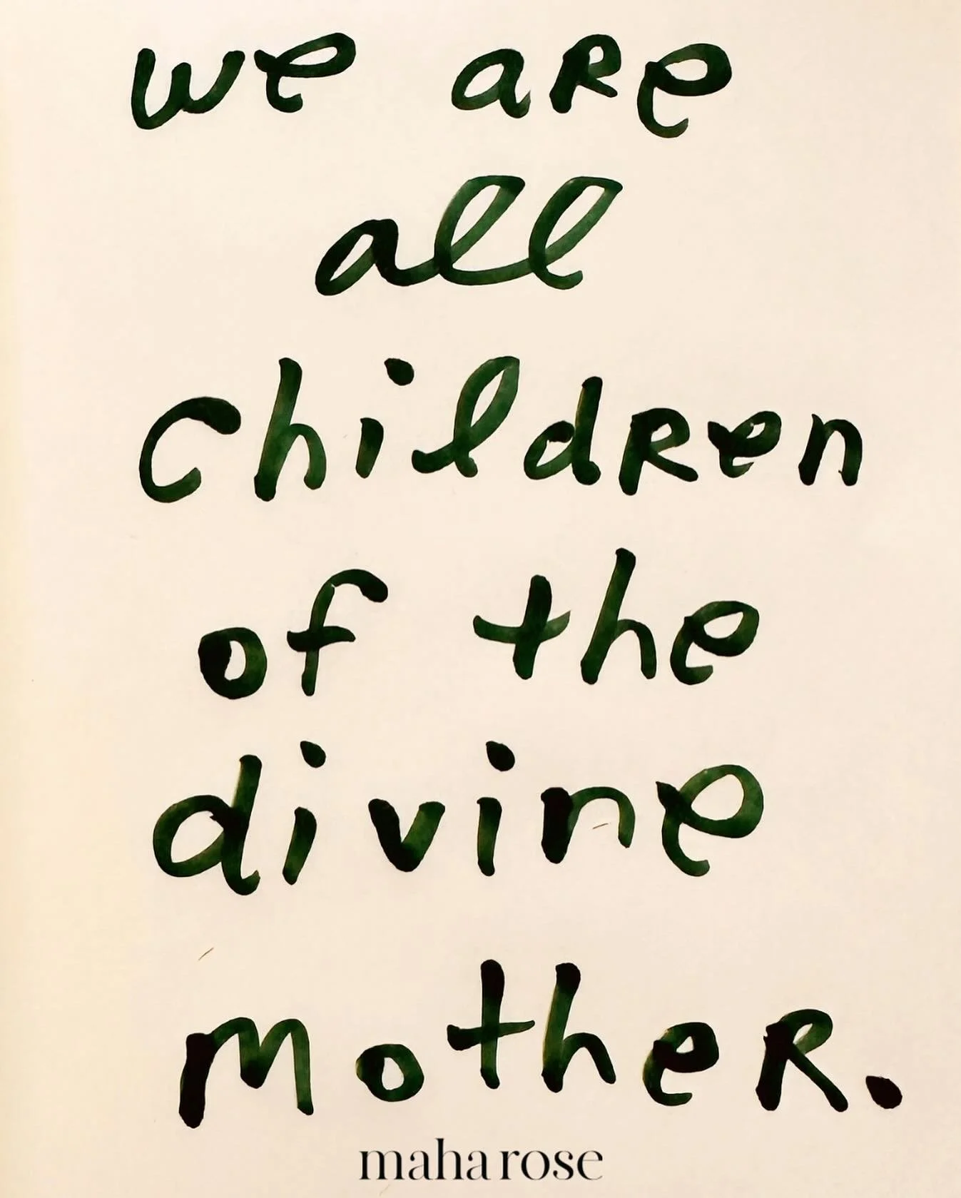 We are all children of the Divine Mother. 
🙏🏽
Children of earth, of nature, of the stars. 
🙏🏽
Children of God, Goddess, the Divine. 
🙏🏽
May we remember who we truly are. 
🙏🏽
maharose.com