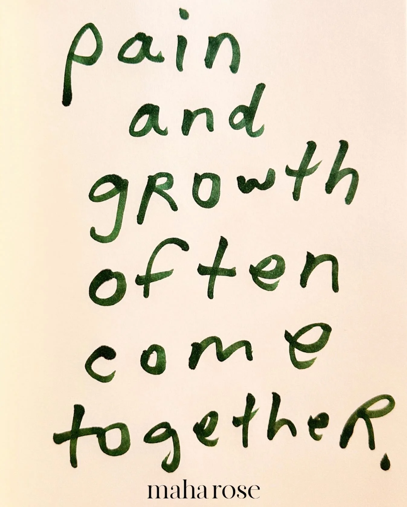 Pain and growth often come together. 
π΄ππ½πΊπ
May any pain we experience lead to growth. 
ππ½πΊπ
maharose.com
πΊπ
#selflove #healing
π