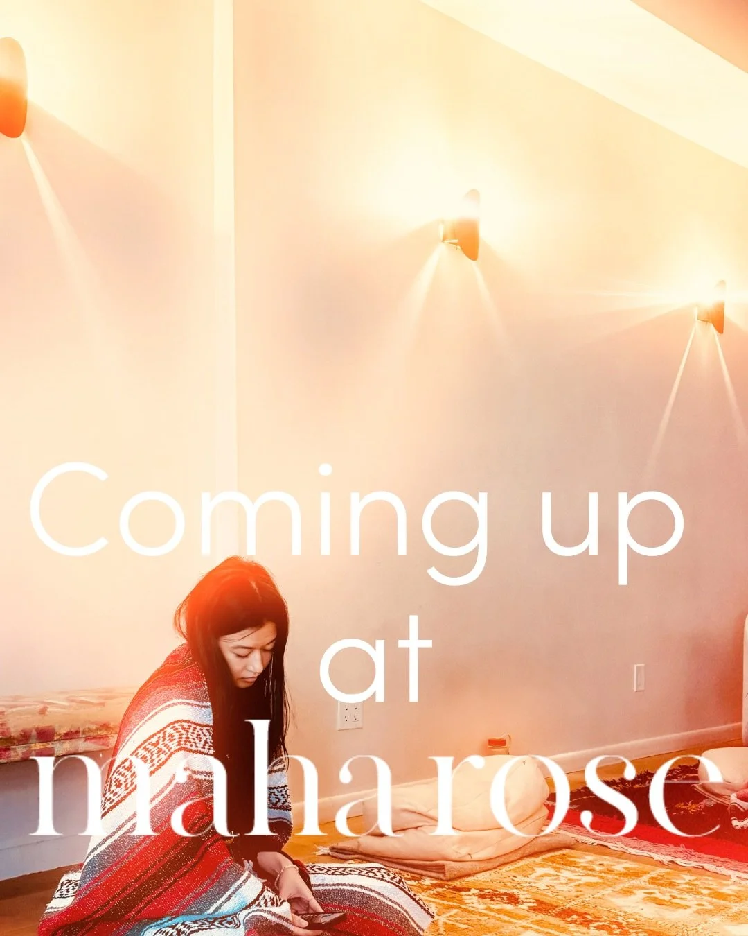 Coming Up This Week at Maha Rose
🧡✨🩵🧡✨🩵🧡✨🩵🧡✨🩵
A week of human design, sacred breath, trance states, and lunar magic.
🧡✨🩵🧡✨🩵🧡✨🩵🧡✨
Meet Yourself in Breath with @samanthastory_ 
Tuesday, January 27th
7-8:30pm
Travel out of your busy mind 