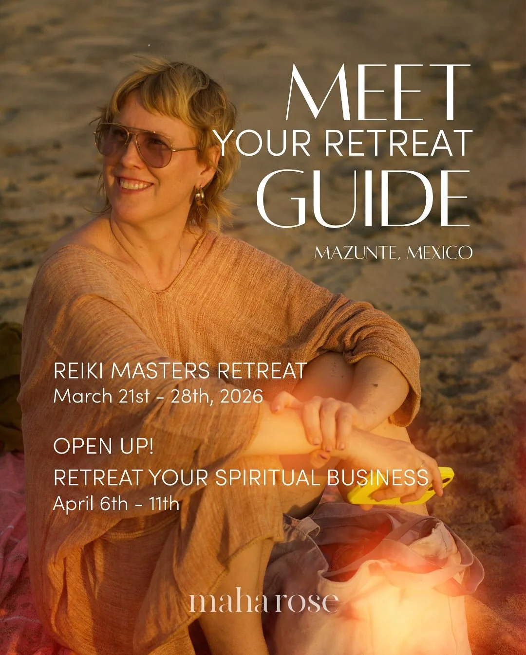 Meet Your Retreat Guide: Lisa Levine: Acupuncturist, Reiki Master, artist and the founder of maha rose, @lisanelsonlevine 
🩵🩵🩵🩵🩵🩵🩵
Join her in Mexico this winter
☀️☀️☀️☀️☀️☀️
Two Retreats. One Ocean. One Guide. 
🌊🌊🌊🌊🌊
Lisa returns to Mexi