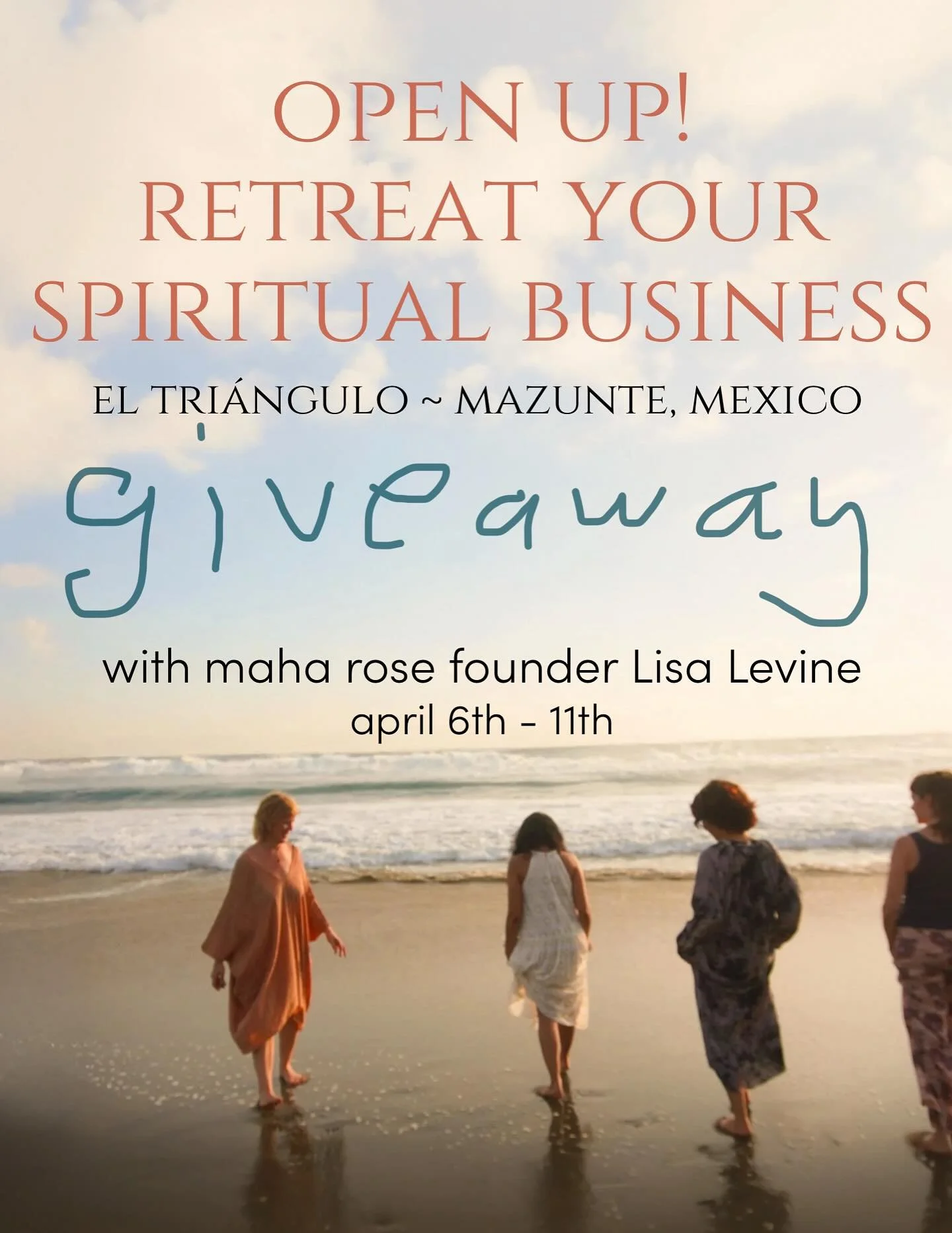 Retreat Scholarship Opportunity✨
🙏🏽🙌🔥☀️💛💫✨
We are offering a full scholarship spot for the upcoming Retreat Your Spiritual Business retreat in Mexico with Maha Rose founder @lisanelsonlevine ~ April 6th -11th
🙌🔥☀️💛💫✨
This retreat is for hea