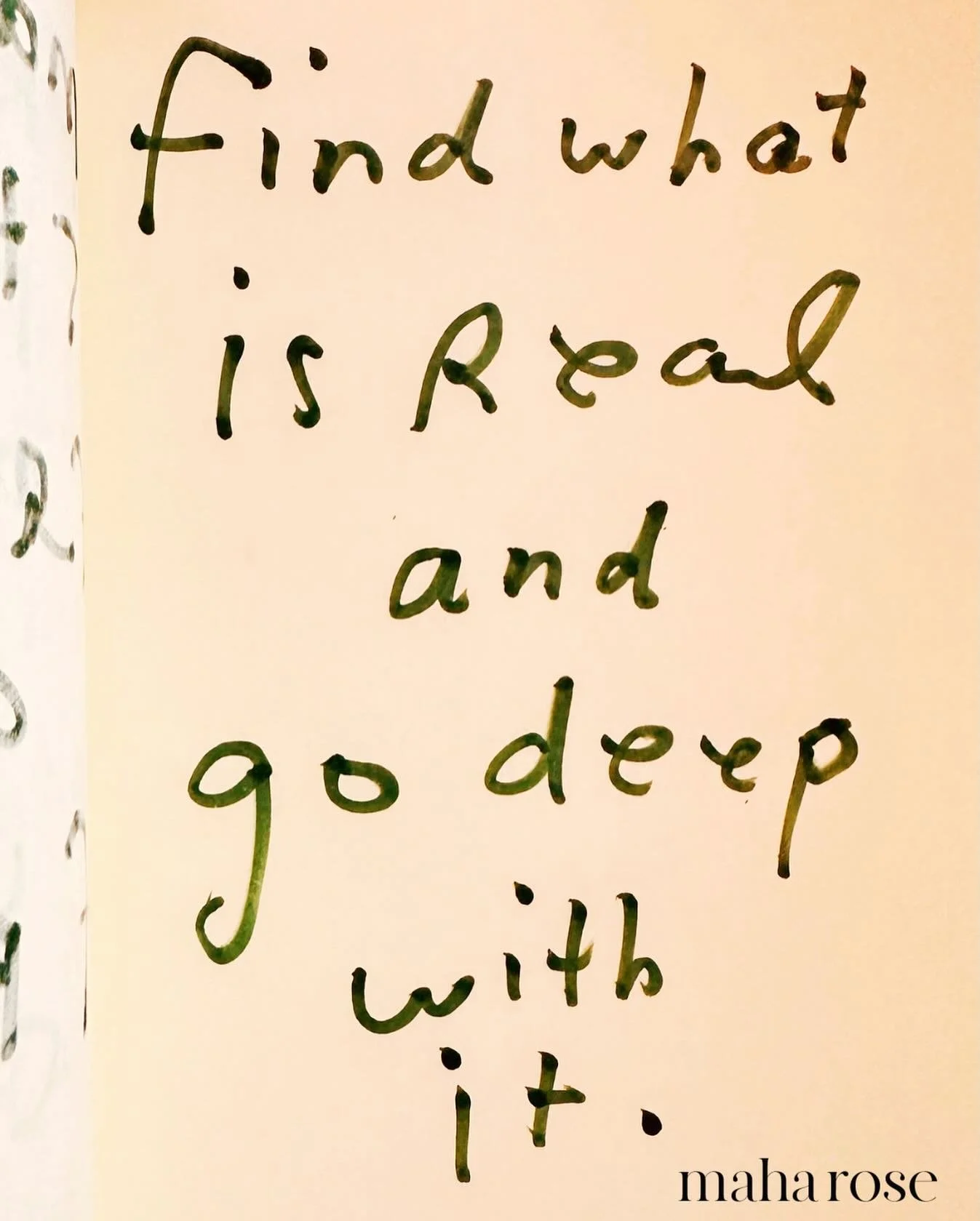 In an age of many options and distractions find what is real and go deep. 
🙏🏽🙏🏽🙏🏽
maharose.com