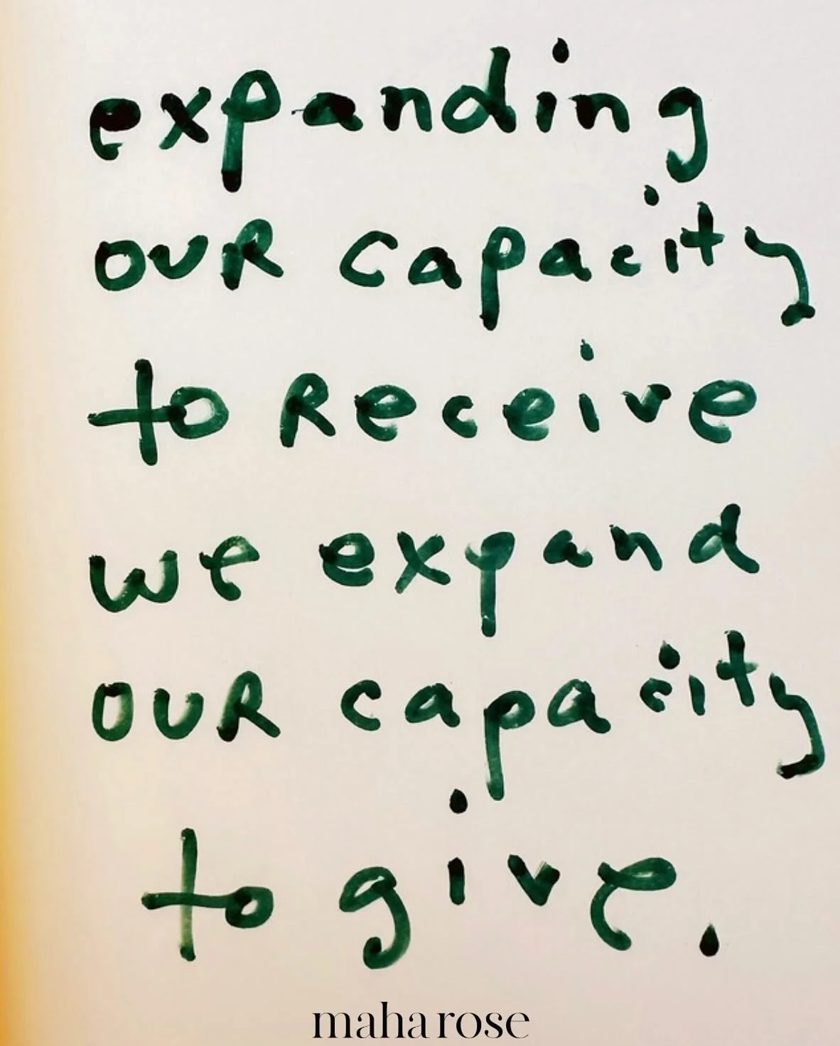 Expanding our capacity to receive, we expand our capacity to give. 
🙏🏽🙏🏽🙏🏽🙏🏽
May we open up to receive the love and support of the Universe and the Divine. 
🙏🏽🙏🏽🙏🏽
maharose.com 
🙏🏽🙏🏽
#selflove #healing 
🙏🏽