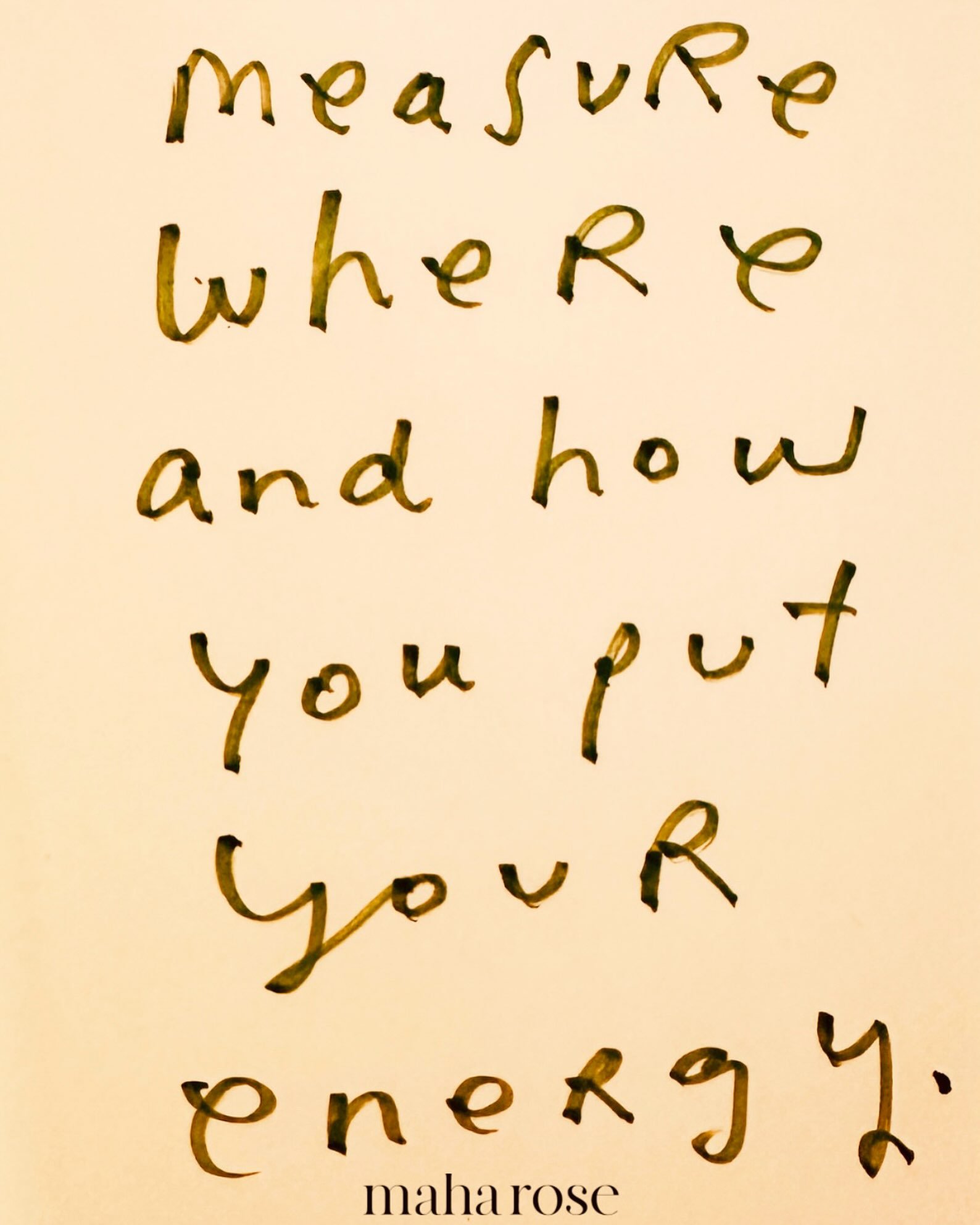 You can&rsquo;t do everything. 

Do the things that really matter to you. 

And do them well. 

maharose.com