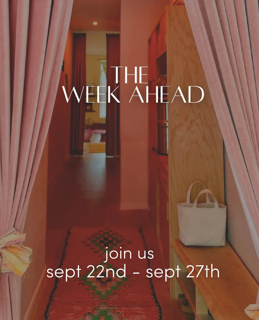 fall&rsquo;s first full week deserves a full heart ❣️ 

tuesday: meet your former selves
thursday: sharpen your intuition
saturday: be blessed by roses 
sunday: get held by sound + each other&hellip;

✨ Group Past Life Regression with @helendenham_ T