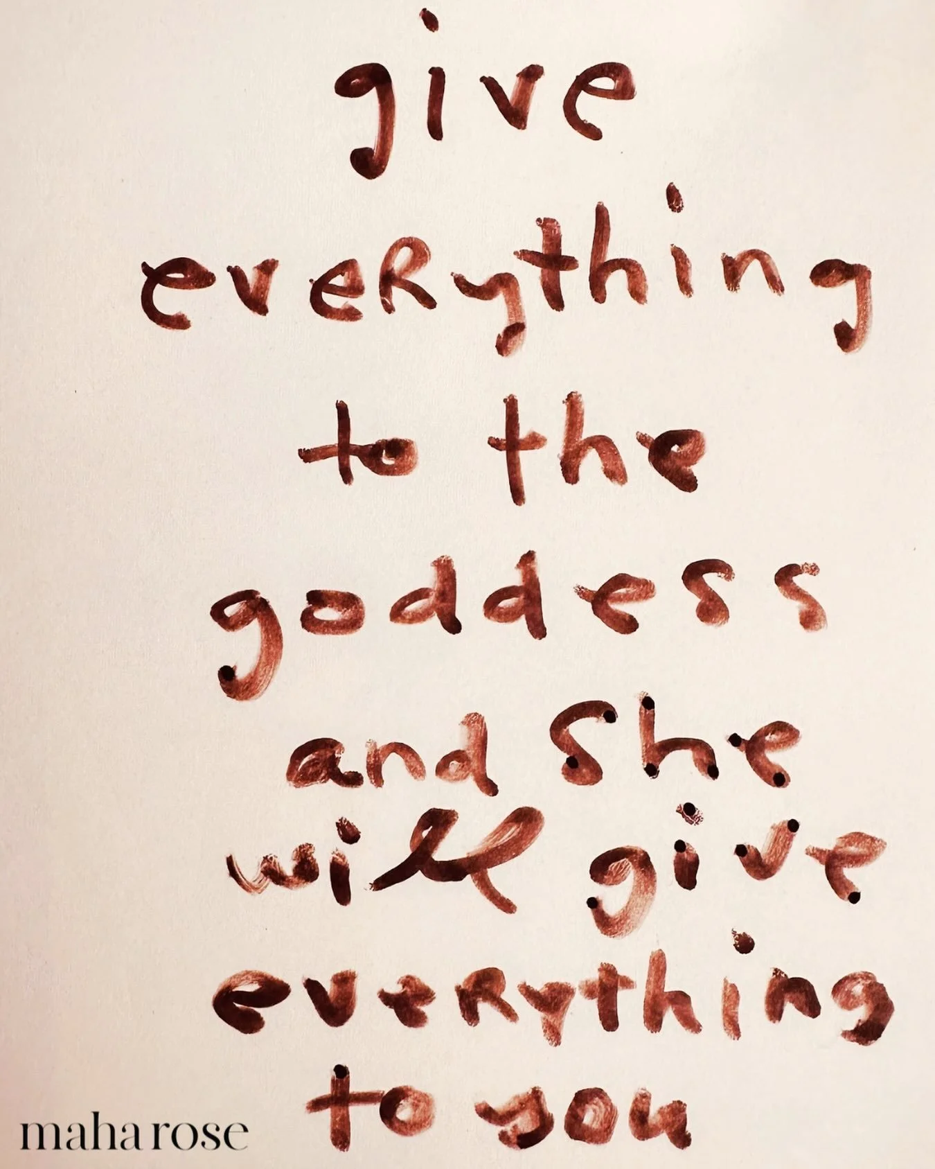 Give everything to the Goddess and the Goddess will give everything to you. 

Not every thing. But everything. 

Happy Birthday @mataamritanandamayi 

Thank you for giving us everything we need to grow and to thrive. 

maharose.com