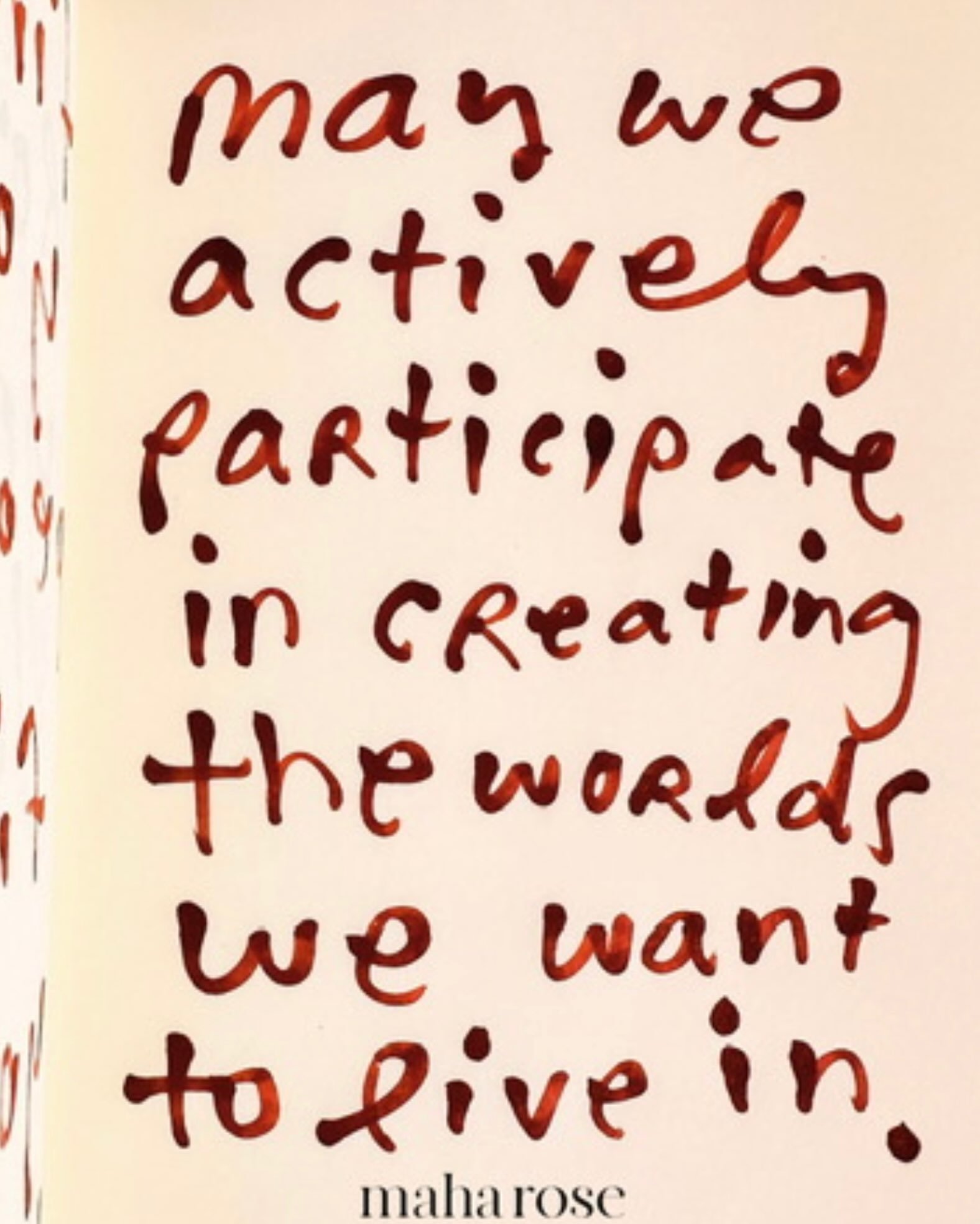 Happy Saturn day. 

May we actively build the worlds we want to exist. 

maharose.com