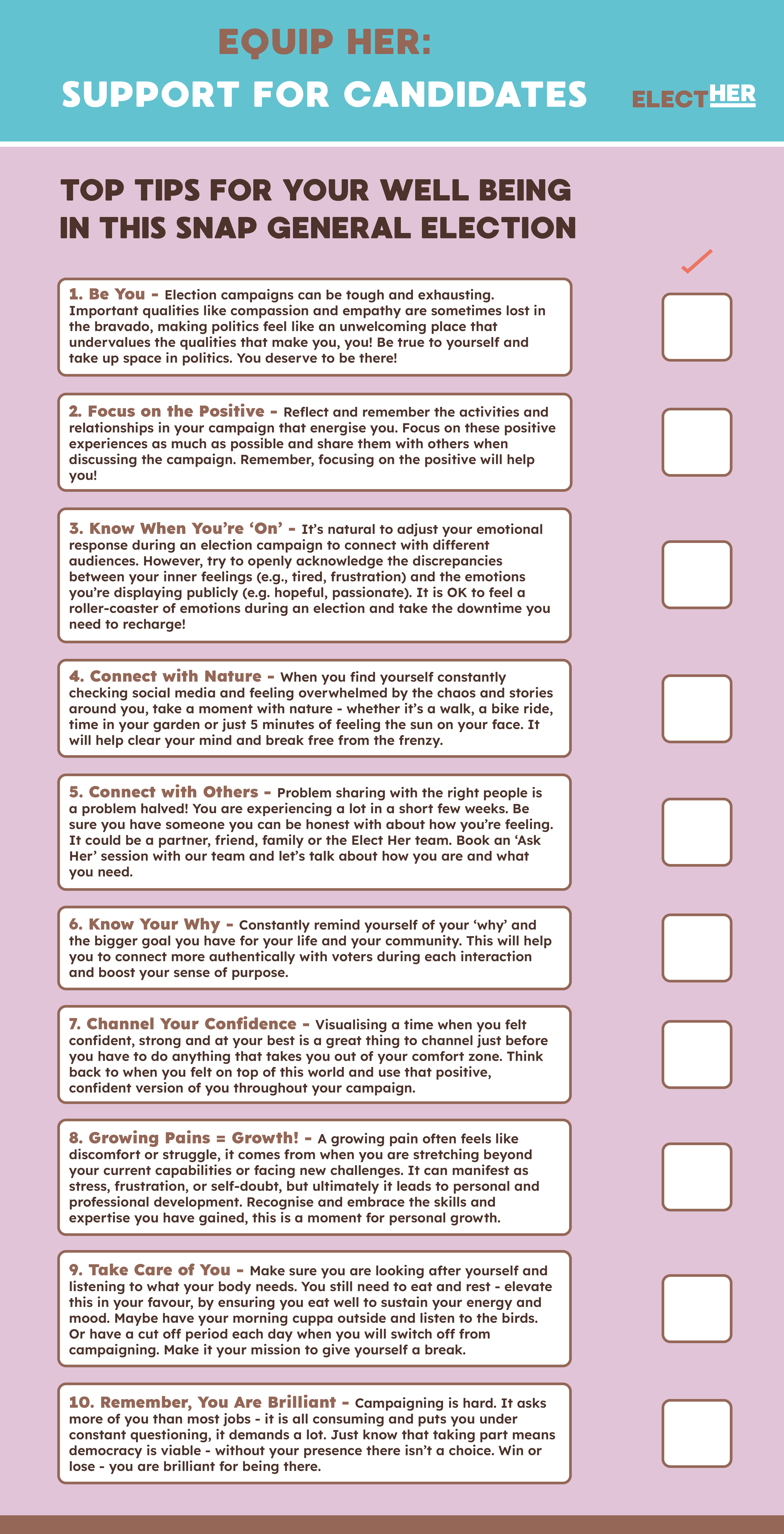 Tips Candidate Top Tips for Candidates Wellbeing — Elect Her