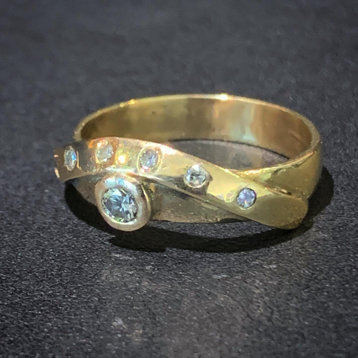 Three rings melted down and made into one. #reuse #recycle #customjewelry #customgold #novascotia