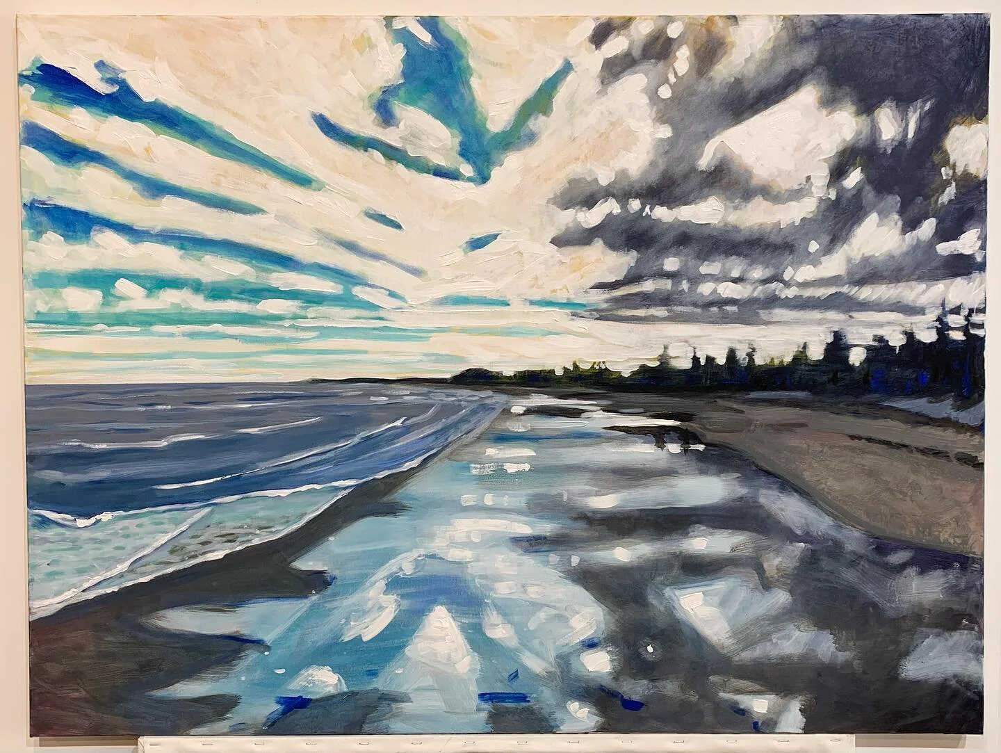 Wet sand beach meadows 3x4 feet #landscapepainting #novascotia