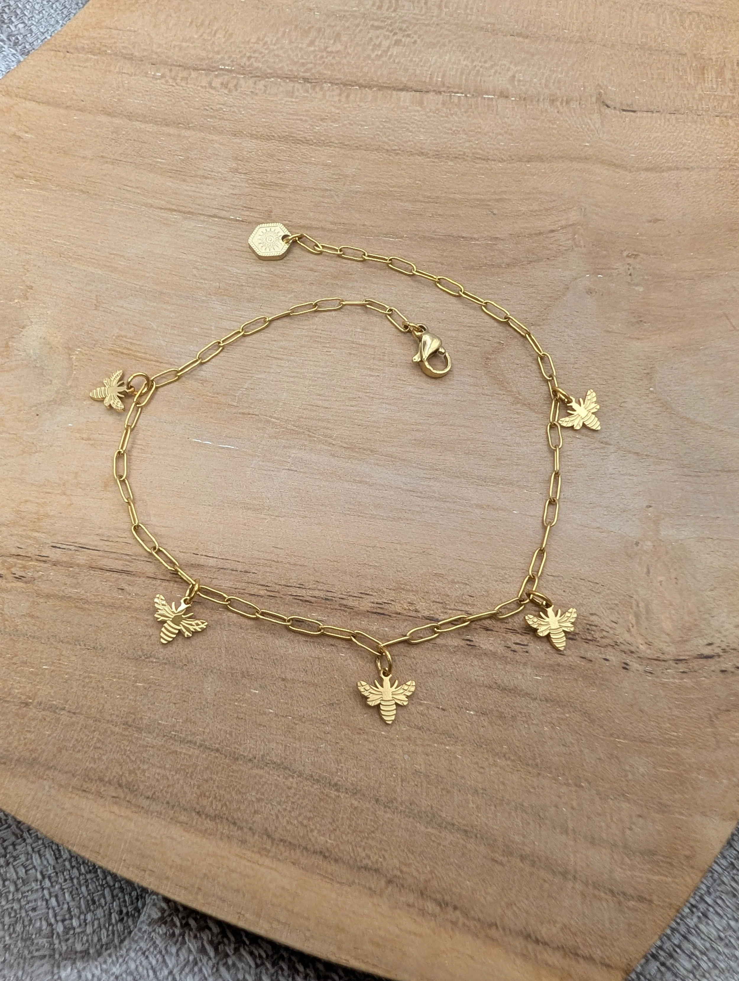 Chaine de cheville abeille
