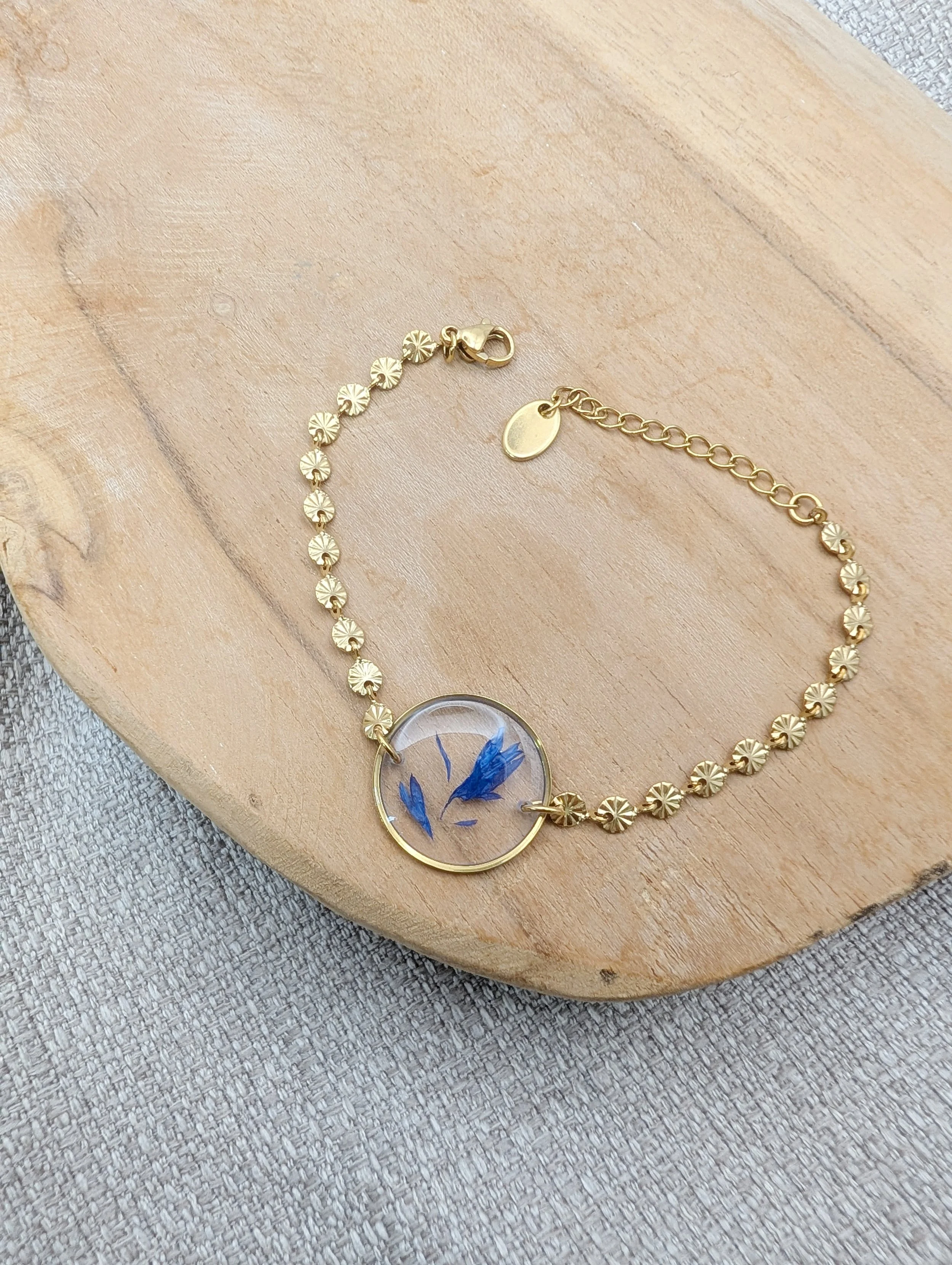 Bracelet doré bleuet