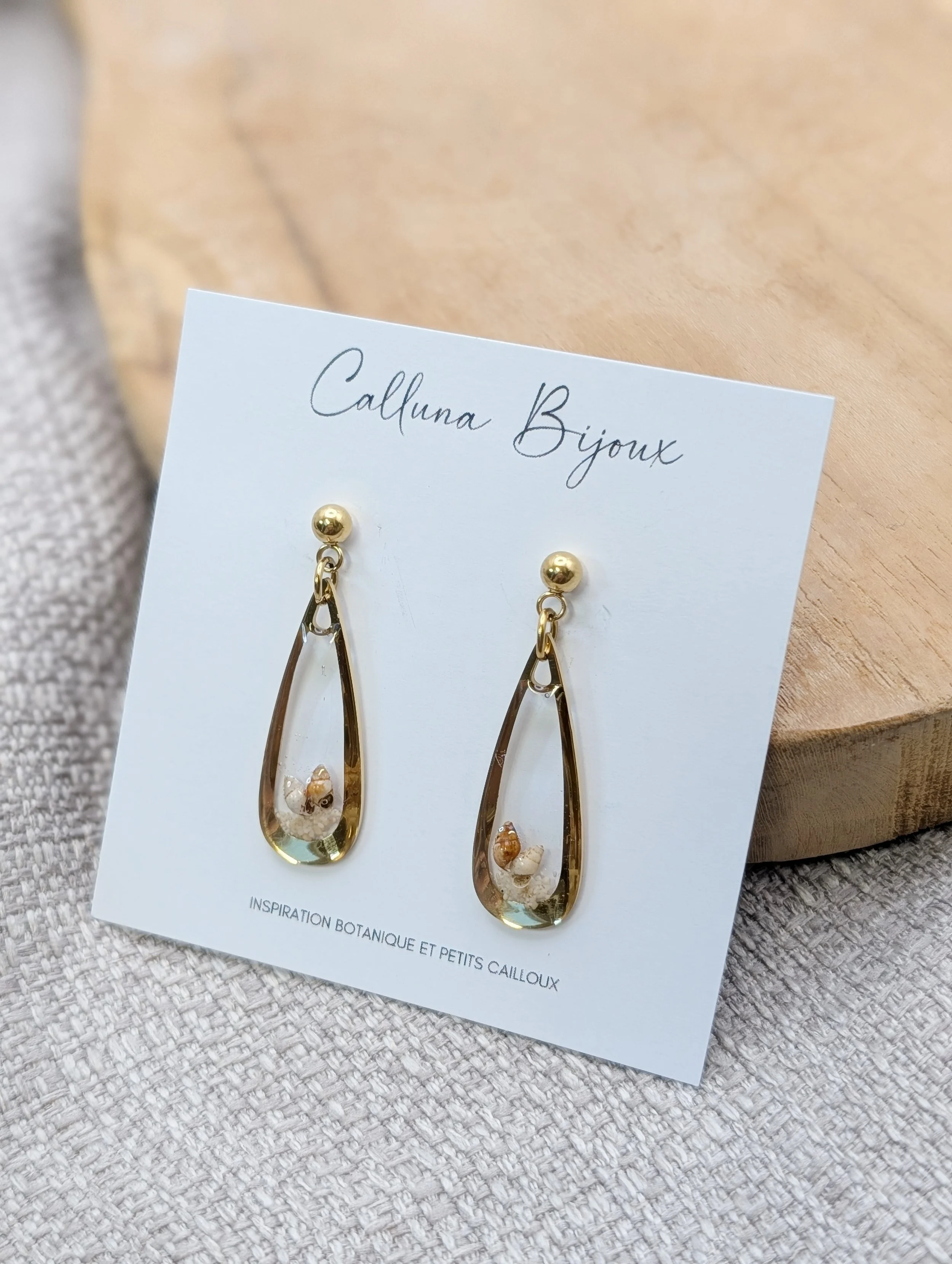 Boucles gouttes coquillages