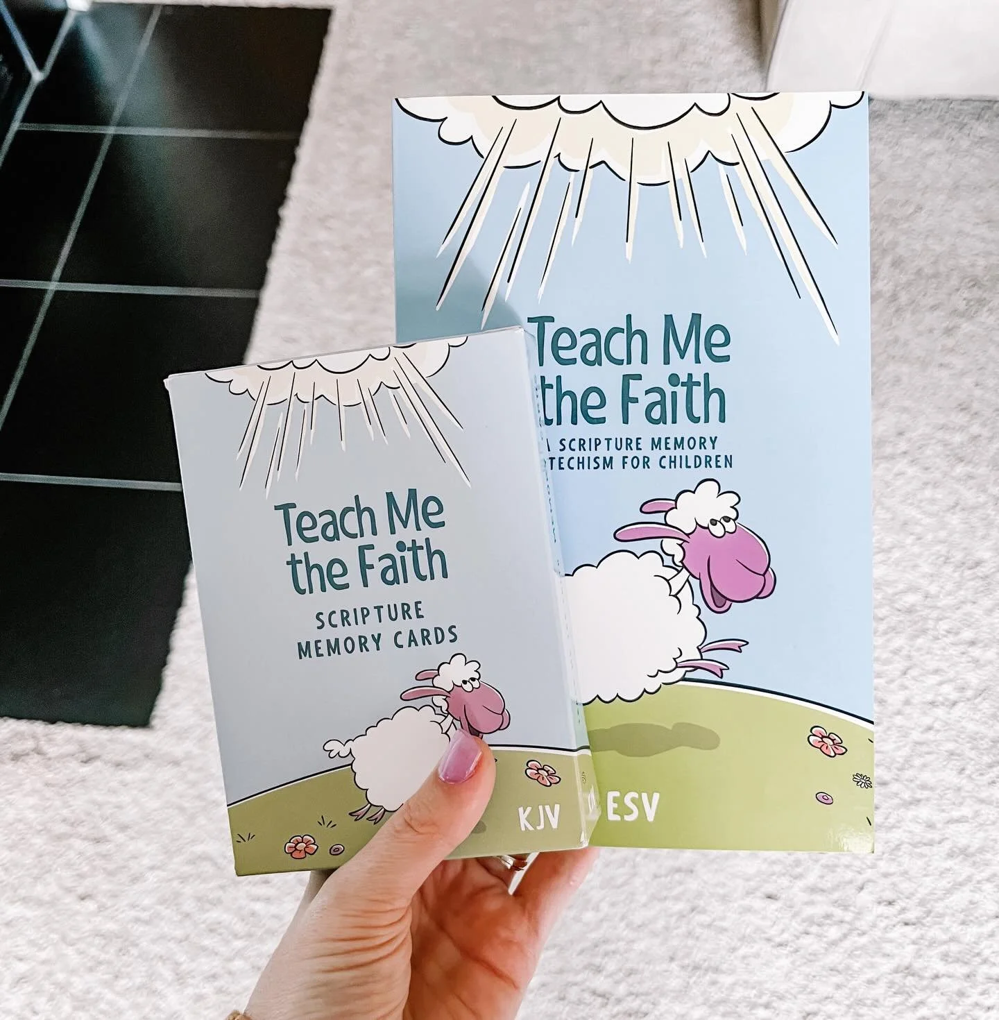 New Scripture Memory Cards from @generations.min just arrived on my doorstep! These go with their new catechism book, Teach Me the Faith. They also have a podcast for you children to help them along (same name). Check these out at my link in my stori