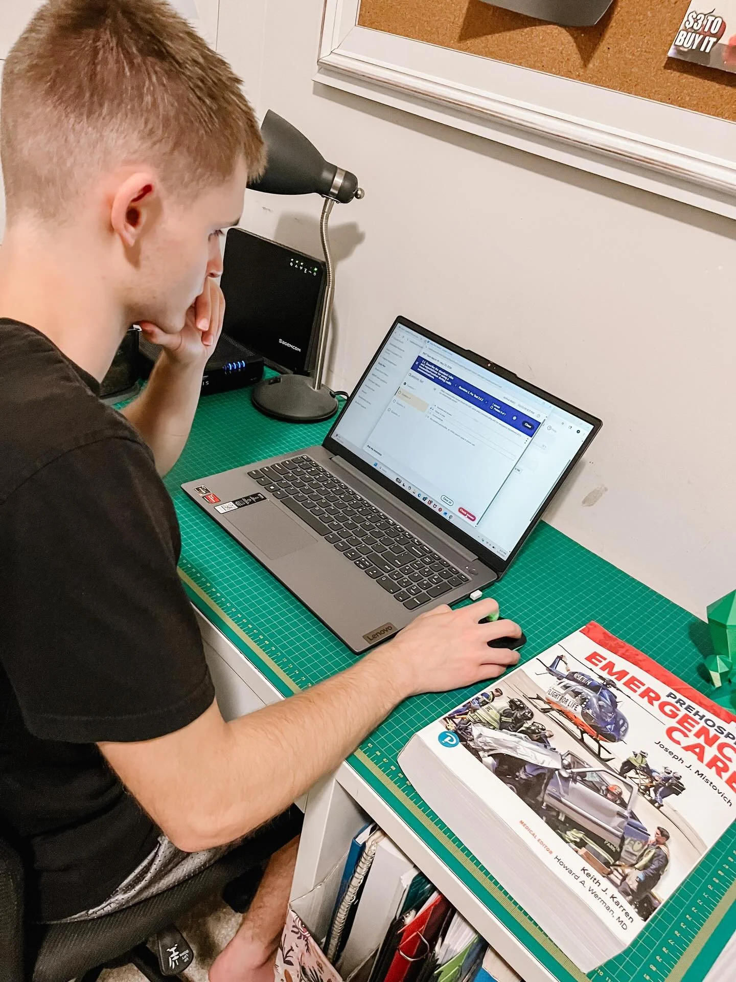 My boy is in EMT school 🙌 Working his tail off! This is the last step before he can get hired at a local fire department. We&rsquo;re so proud of him. Yes, homeschoolers can go to college! Our local college is also a trade school and the process was