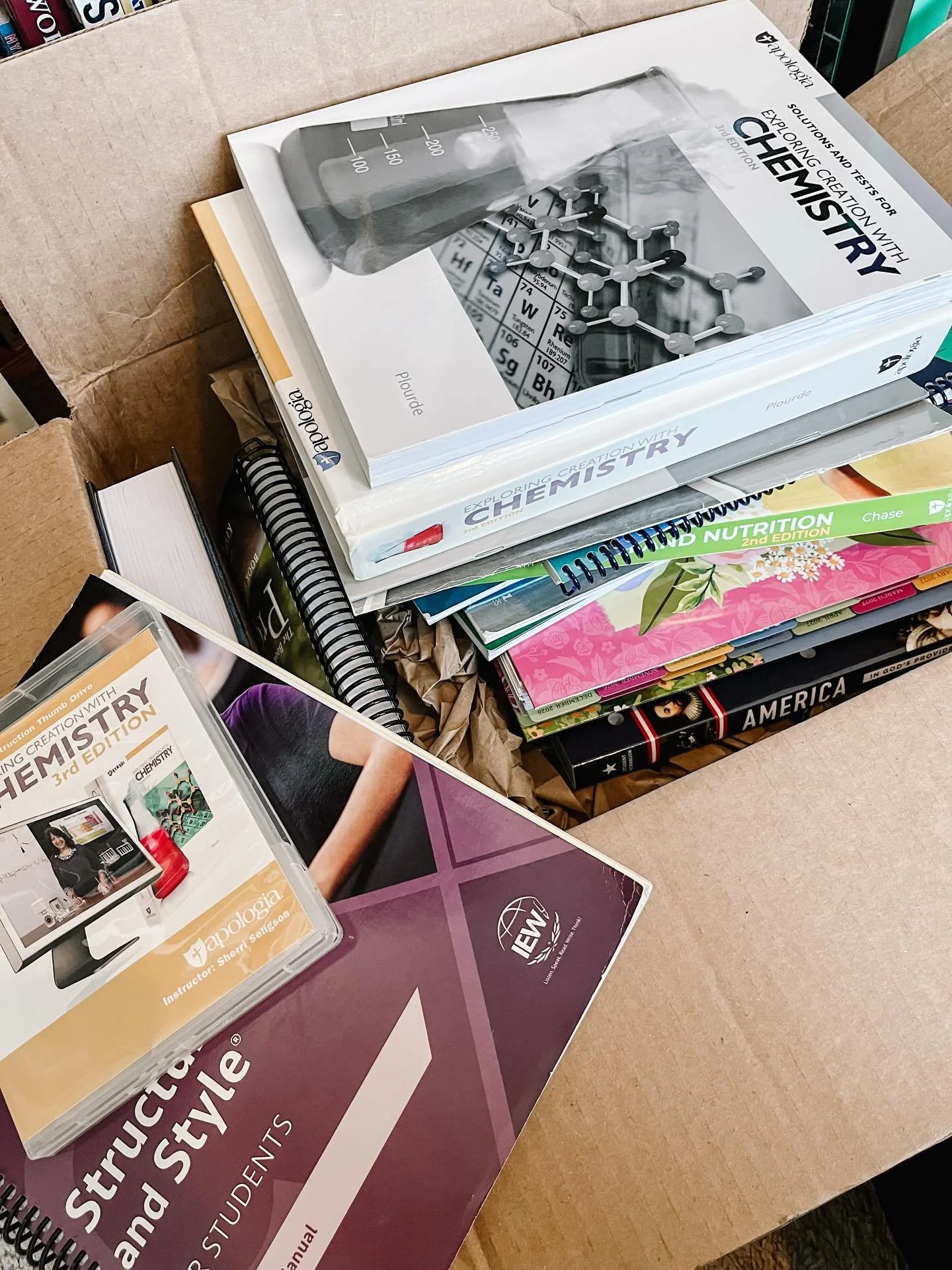 Have you decided on next years homeschool curriculum? I&rsquo;m going through this box today for 2026-2027! Here&rsquo;s a little peek at what I&rsquo;m considering for next year. 
#homeschool #homeschooling #homeschoolmomlife #homeschoolcurriculum #